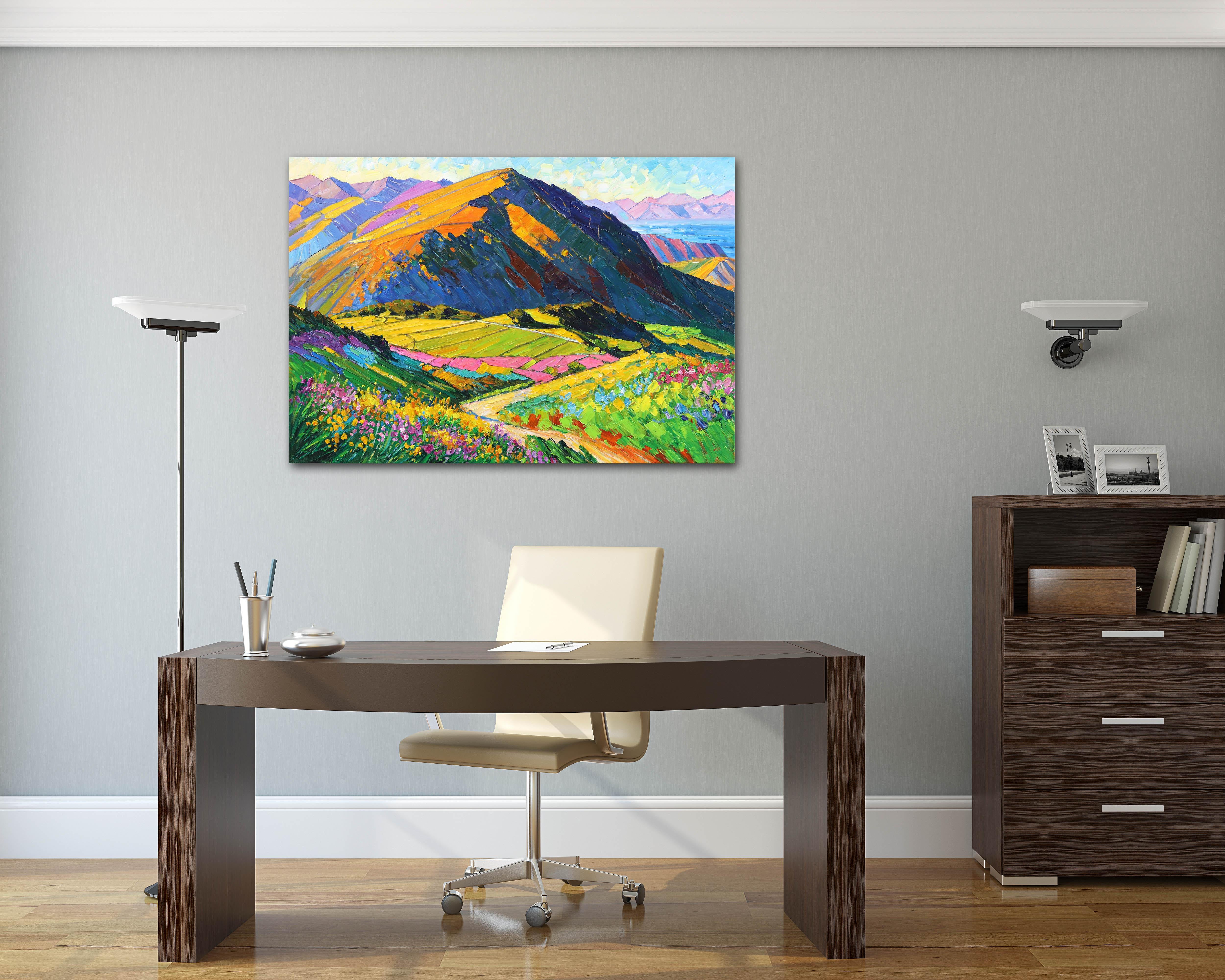 Sommer und das Leben ist einfach – Impressionistisches Landschaftsgemälde, Bergmalerei – Painting von Katharina Husslein