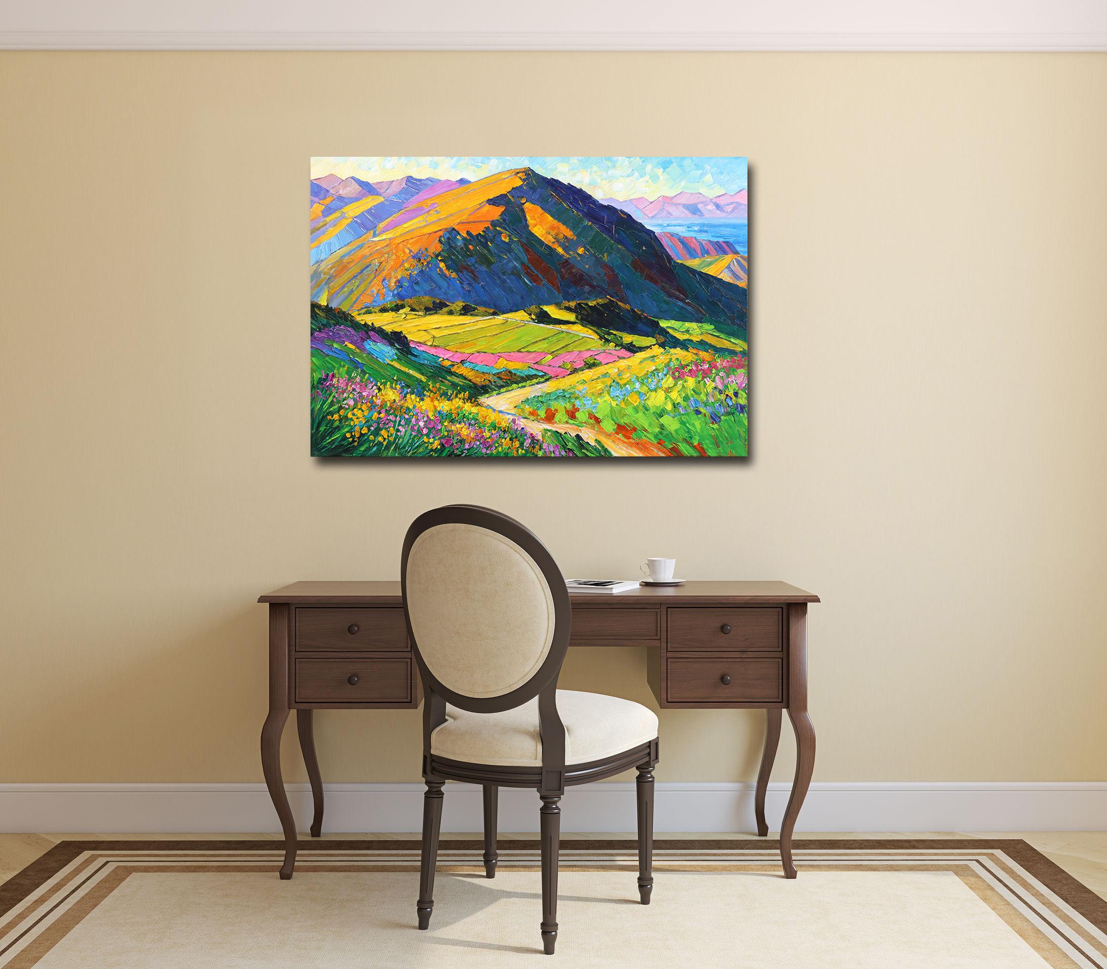 Summertime And The Living Is Easy - Impressionist Landscape Mountain Painting For Sale 2