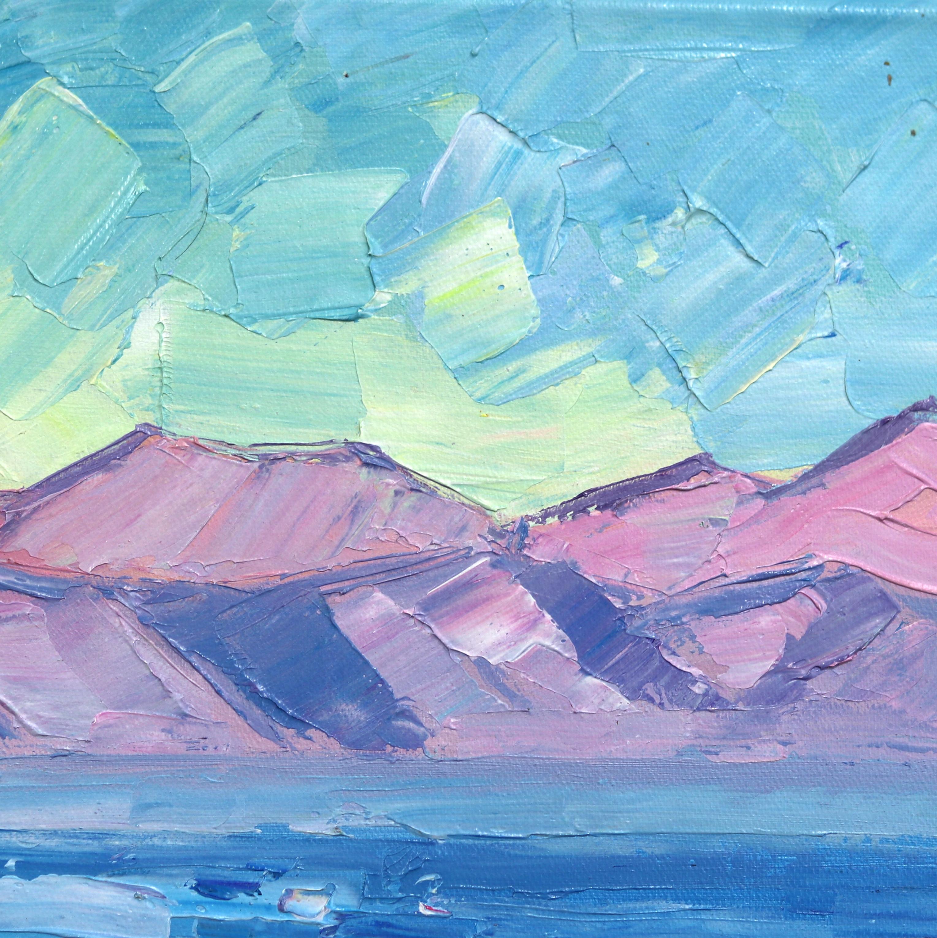 Sommer und das Leben ist einfach – Impressionistisches Landschaftsgemälde, Bergmalerei im Angebot 5
