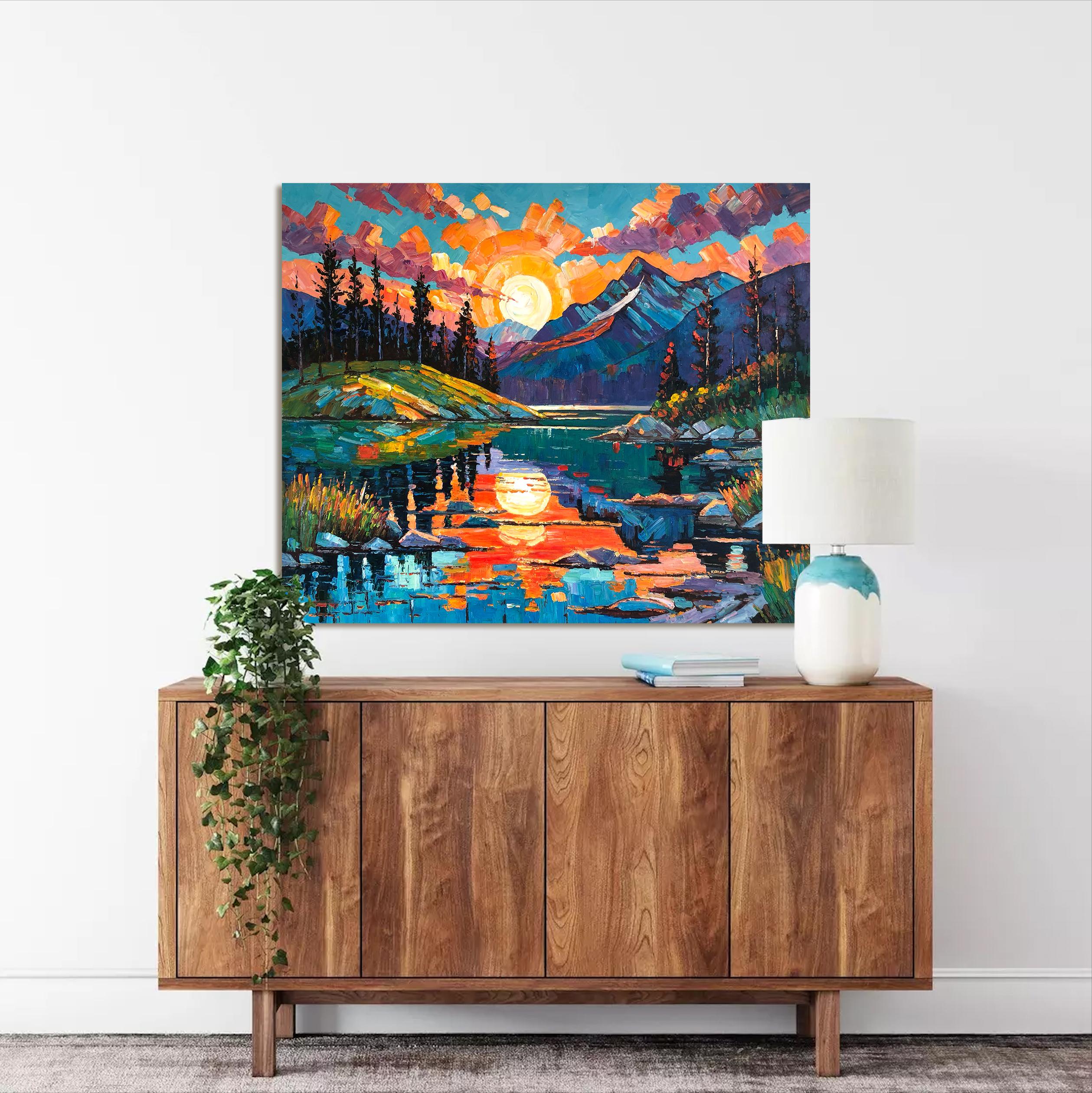 Tu calor es infeccioso por K. Husslein Pintura al Impasto Paisaje de Montaña en venta 5