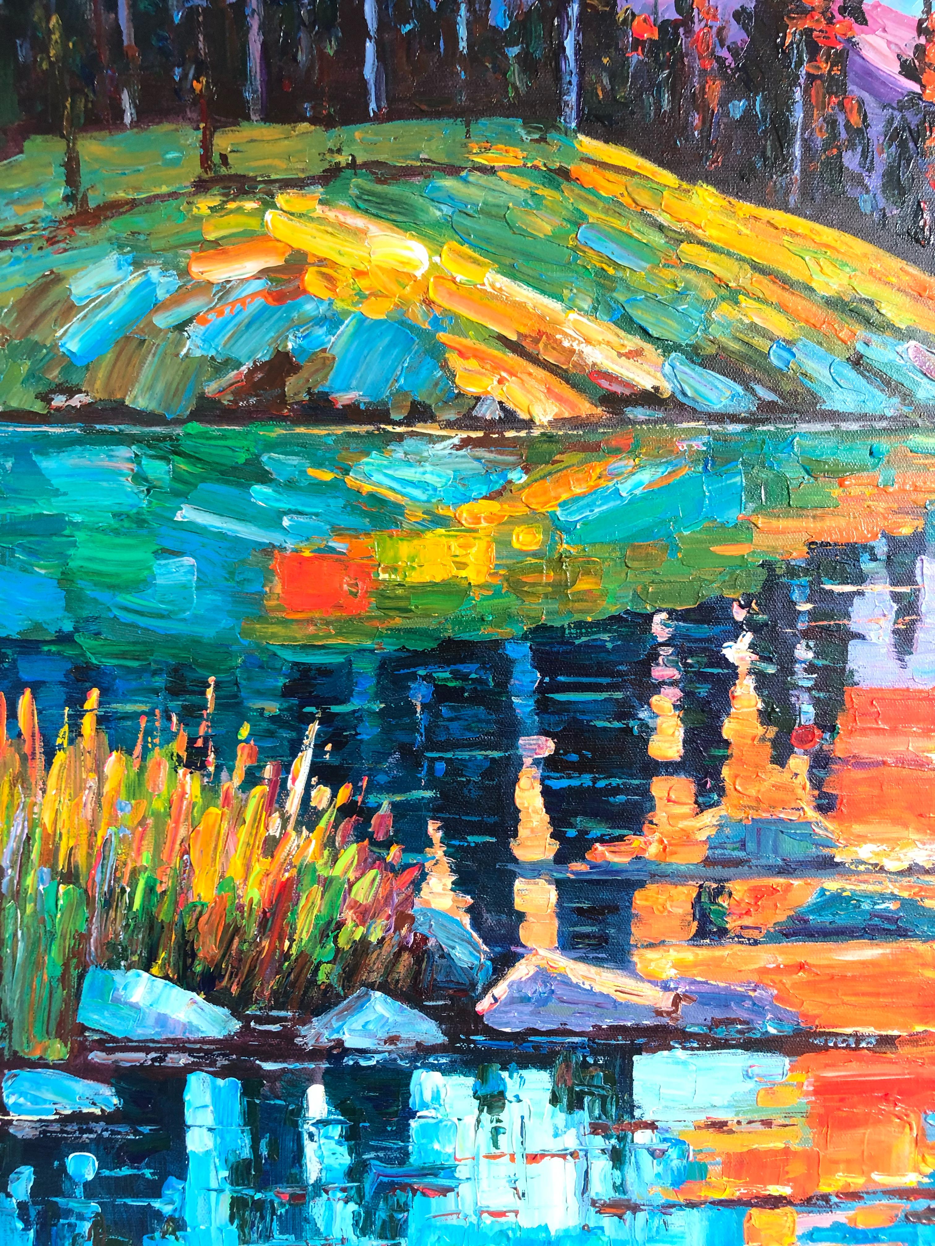 Tu calor es infeccioso por K. Husslein Pintura al Impasto Paisaje de Montaña en venta 6