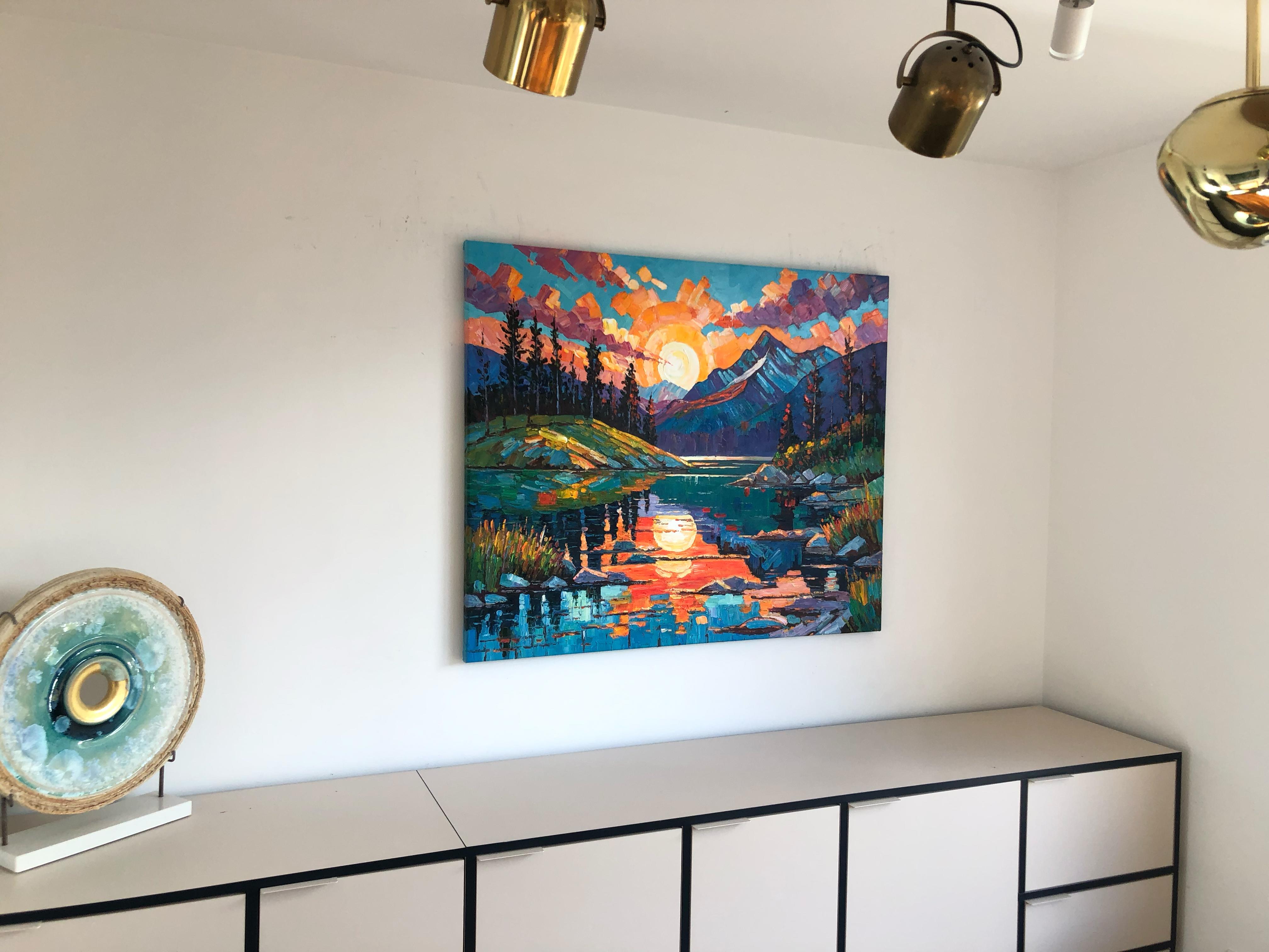 Tu calor es infeccioso por K. Husslein Pintura al Impasto Paisaje de Montaña en venta 7