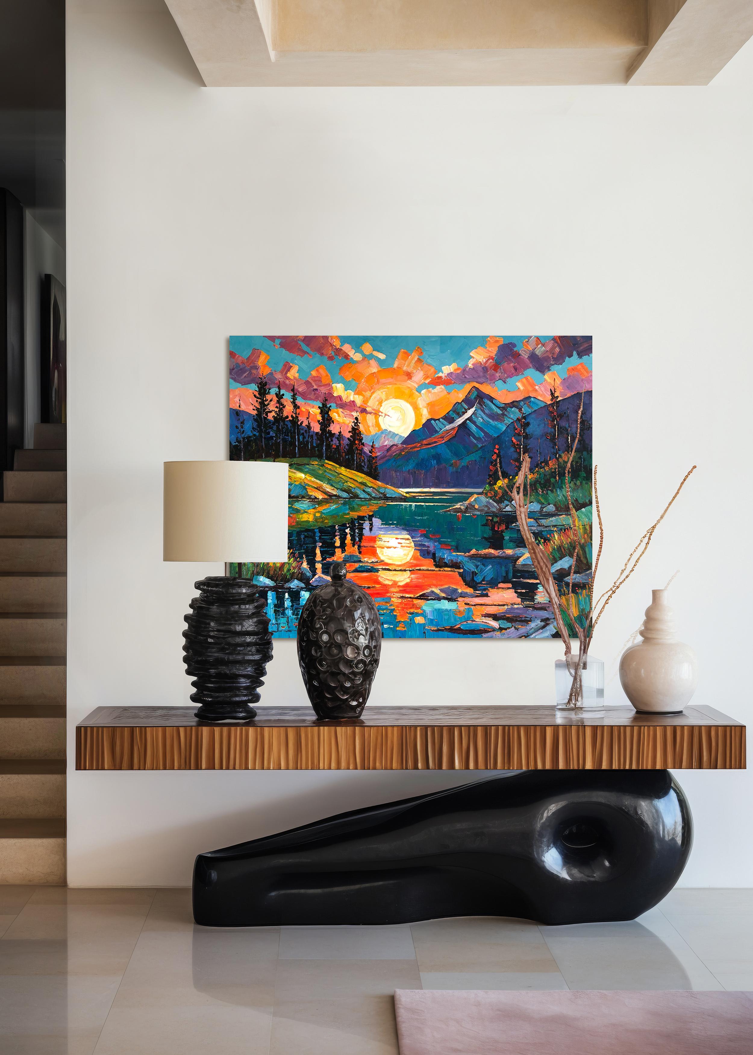 Tu calor es infeccioso por K. Husslein Pintura al Impasto Paisaje de Montaña en venta 9