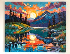 Your Warmth is infectious by K. Husslein Impasto Landscape Mountain Painting