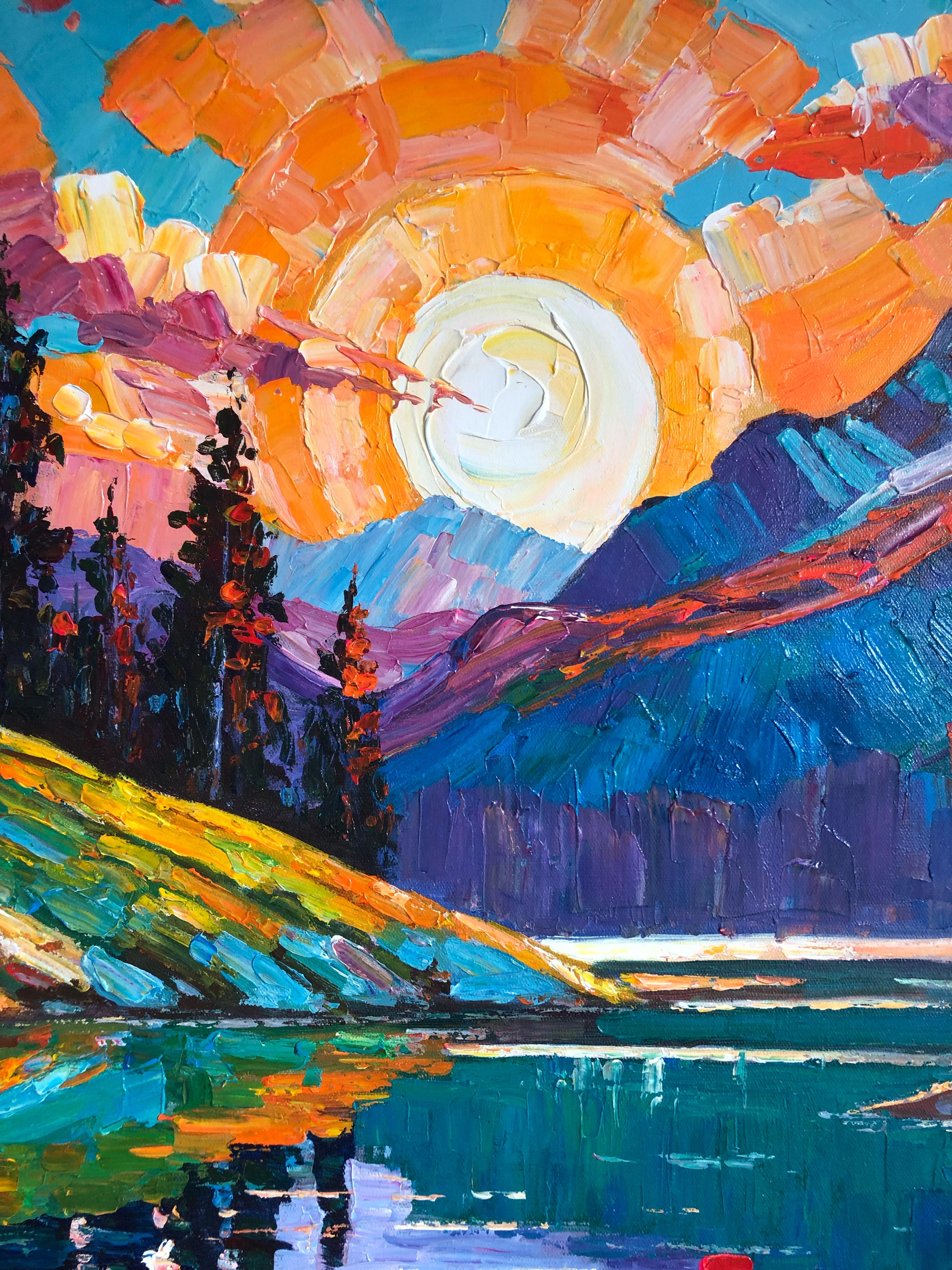 Tu calor es infeccioso por K. Husslein Pintura al Impasto Paisaje de Montaña en venta 1