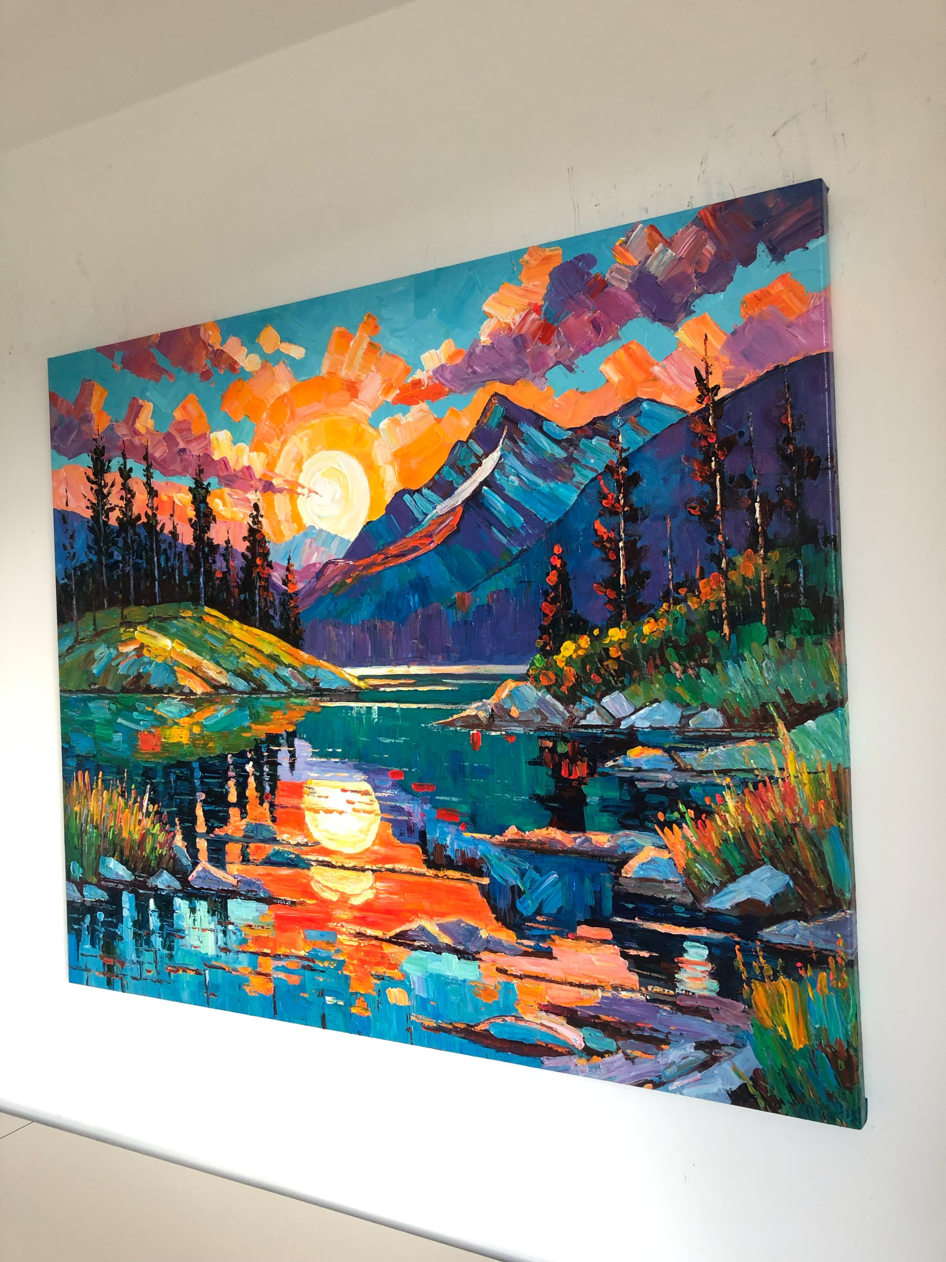Tu calor es infeccioso por K. Husslein Pintura al Impasto Paisaje de Montaña en venta 3