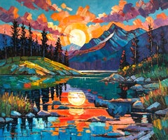Your Warmth is infectious by K. Husslein Impasto Landscape Mountain Painting