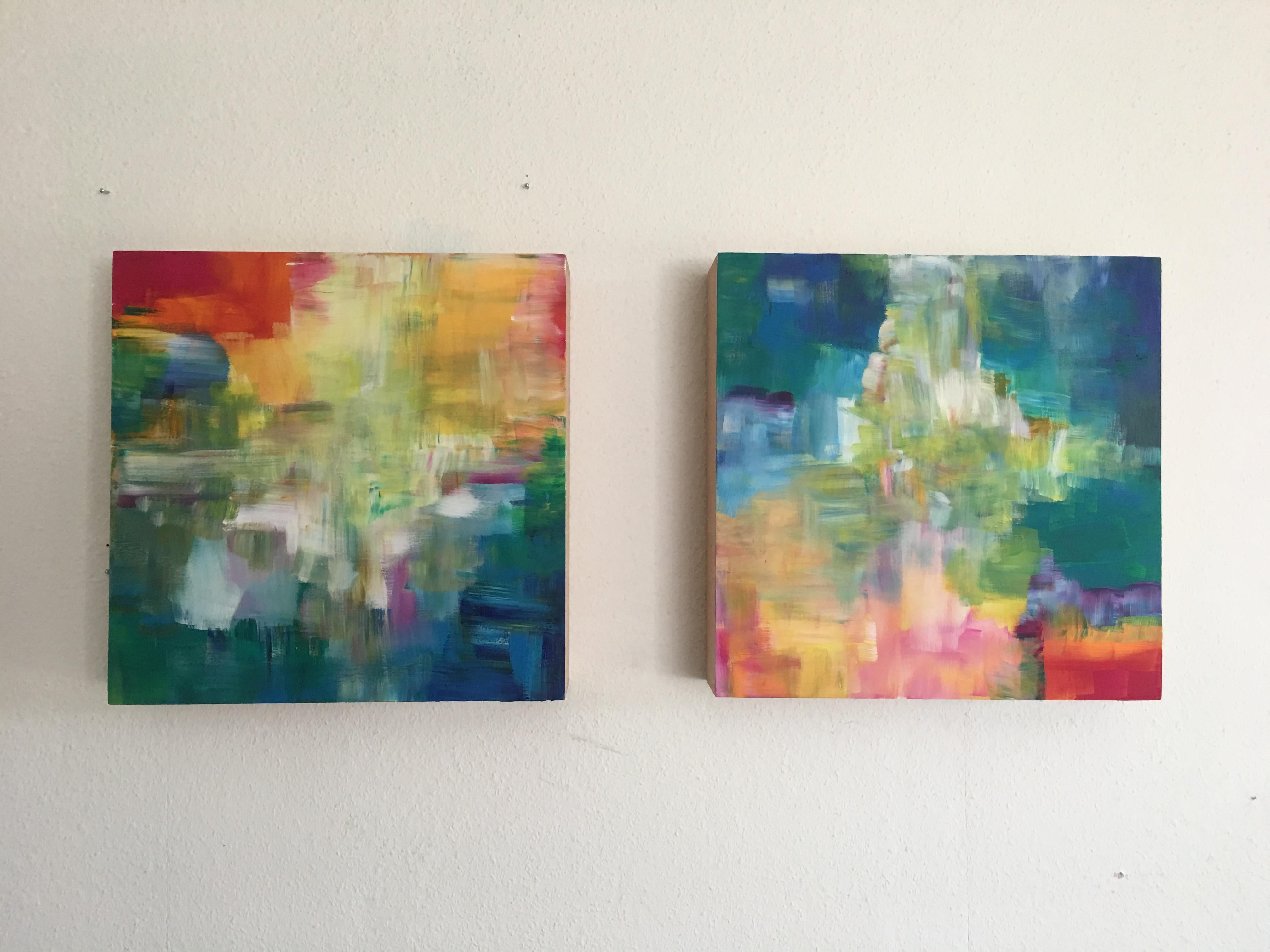 Sun and Light by Katharina Husslein - Four abstract paintings on wood 4