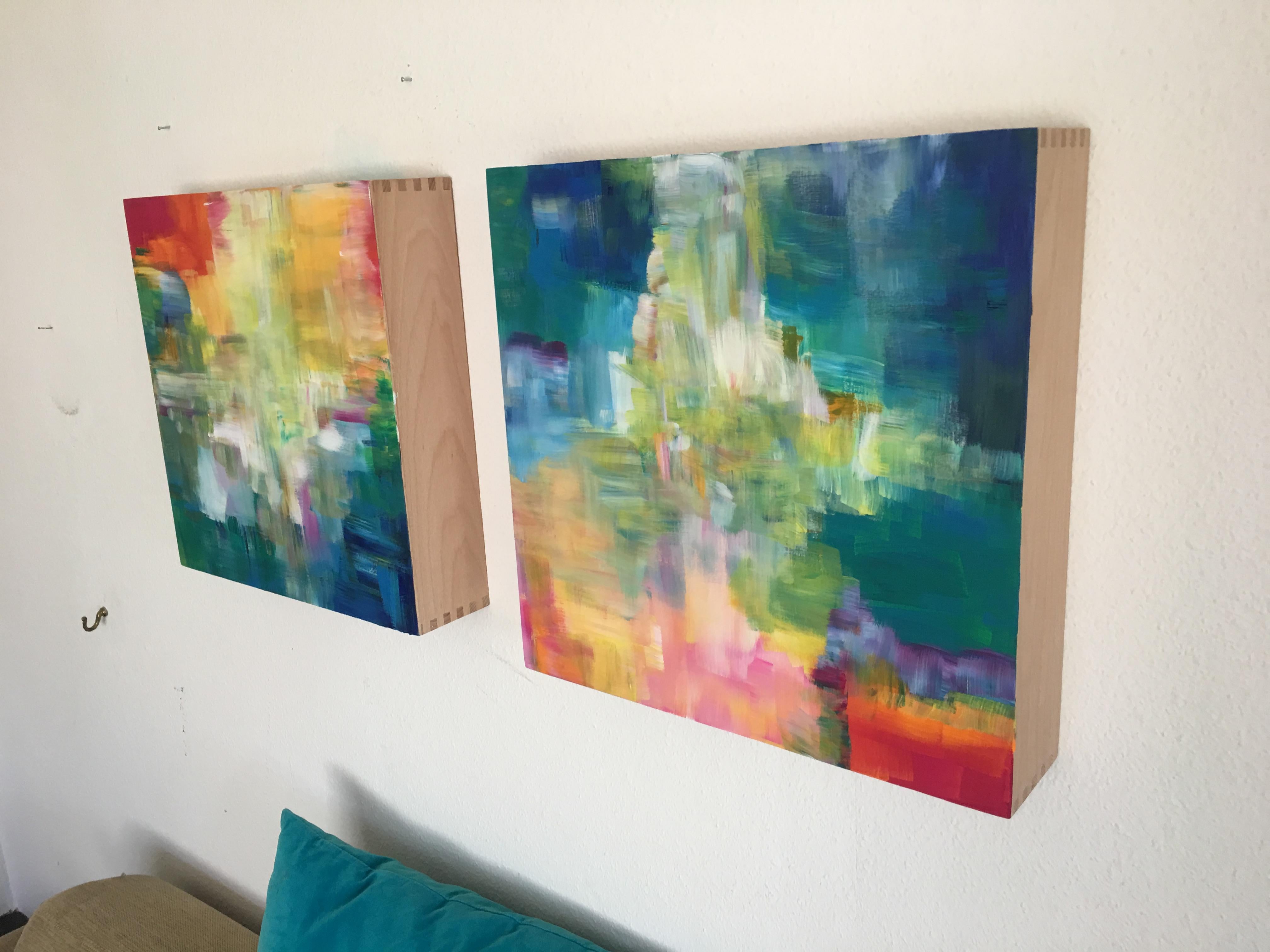 Sun and Light by Katharina Husslein - Four abstract paintings on wood 5