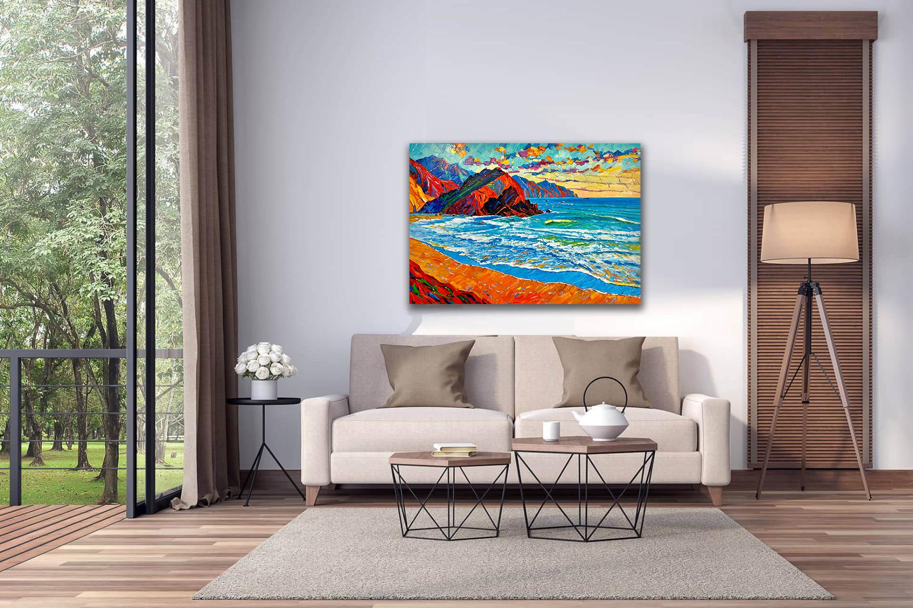 Perseguidor del sol  - Katharina Husslein Pintura al óleo de paisajes al Impasto de colores 9