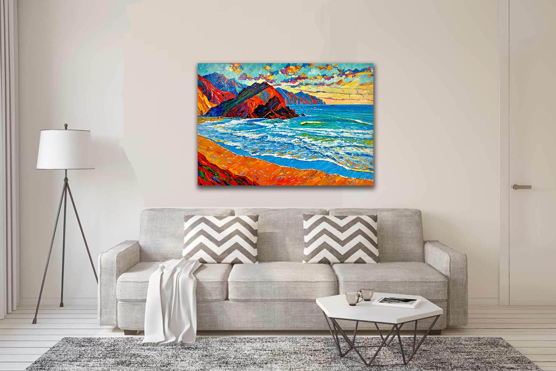 Perseguidor del sol  - Katharina Husslein Pintura al óleo de paisajes al Impasto de colores 2