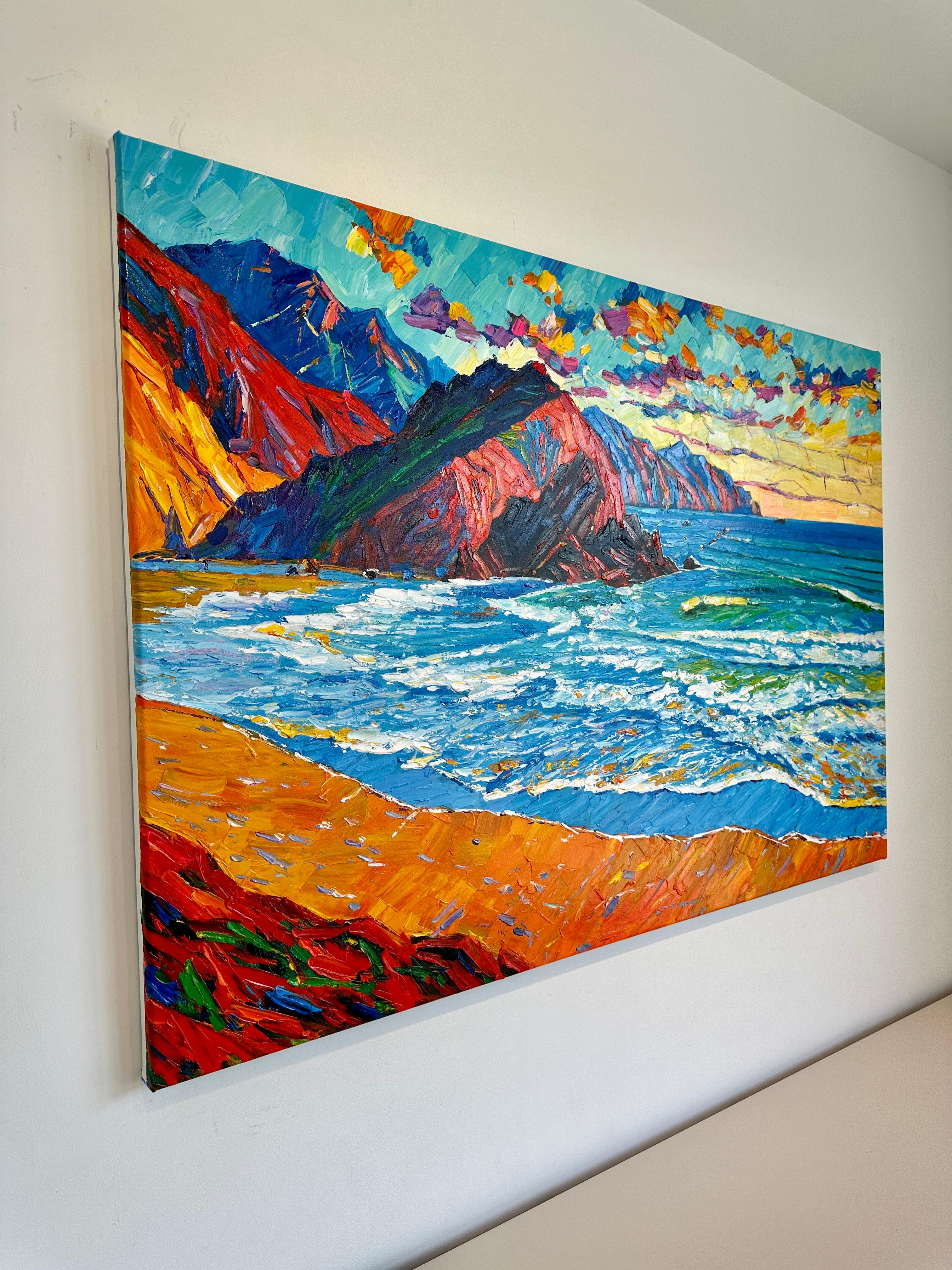 Perseguidor del sol  - Katharina Husslein Pintura al óleo de paisajes al Impasto de colores 3