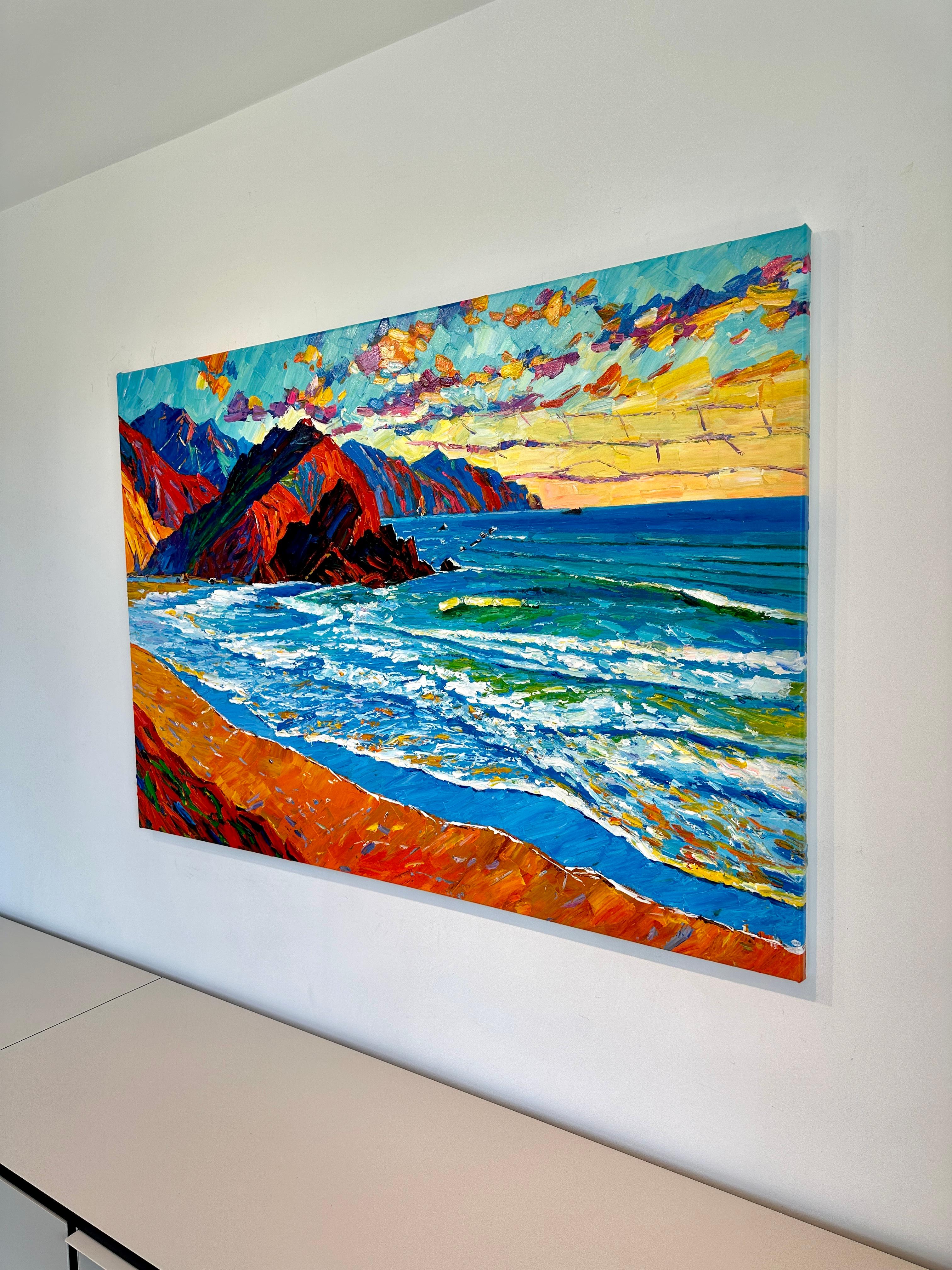 Perseguidor del sol  - Katharina Husslein Pintura al óleo de paisajes al Impasto de colores 4