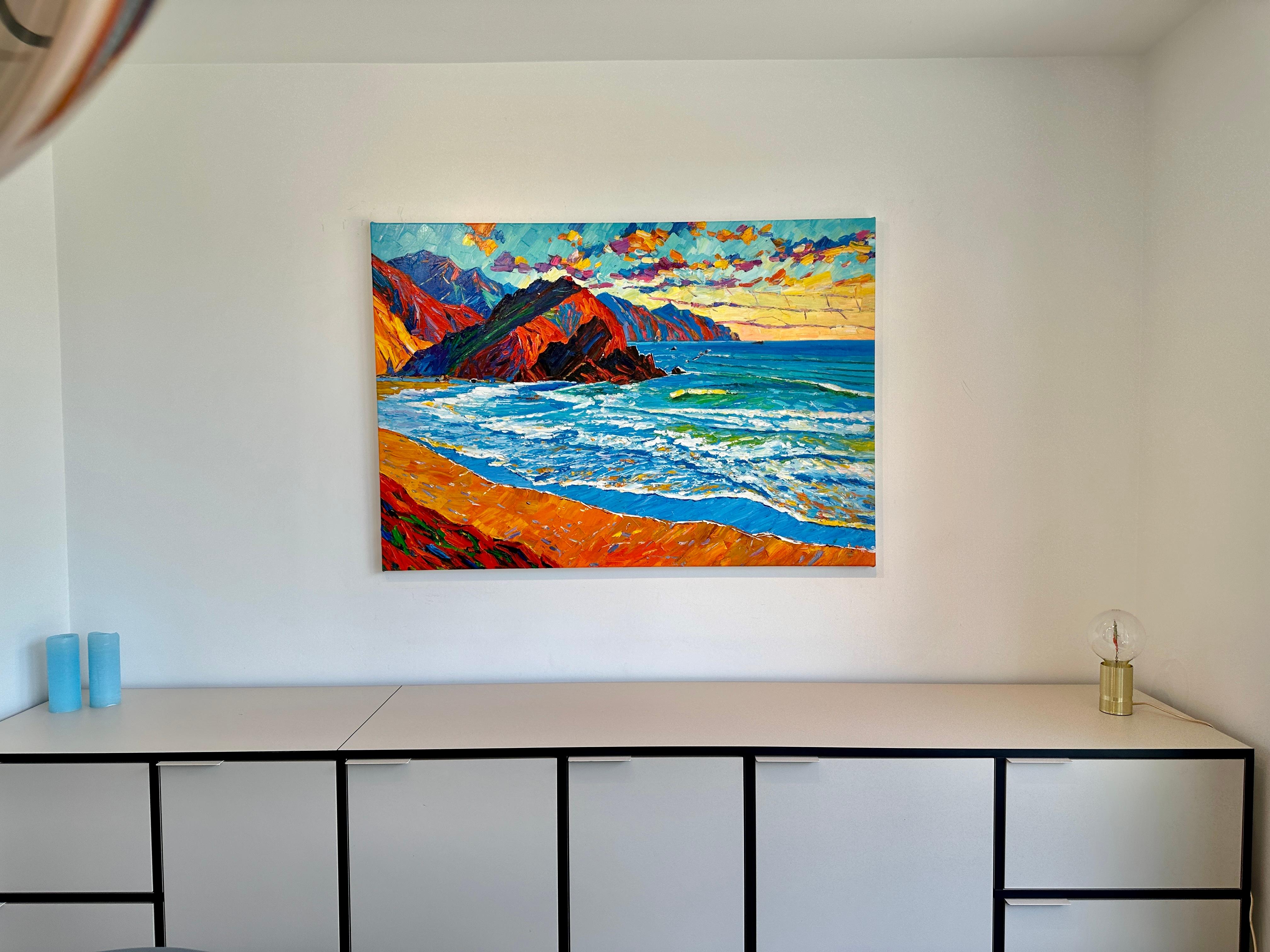Perseguidor del sol  - Katharina Husslein Pintura al óleo de paisajes al Impasto de colores 6
