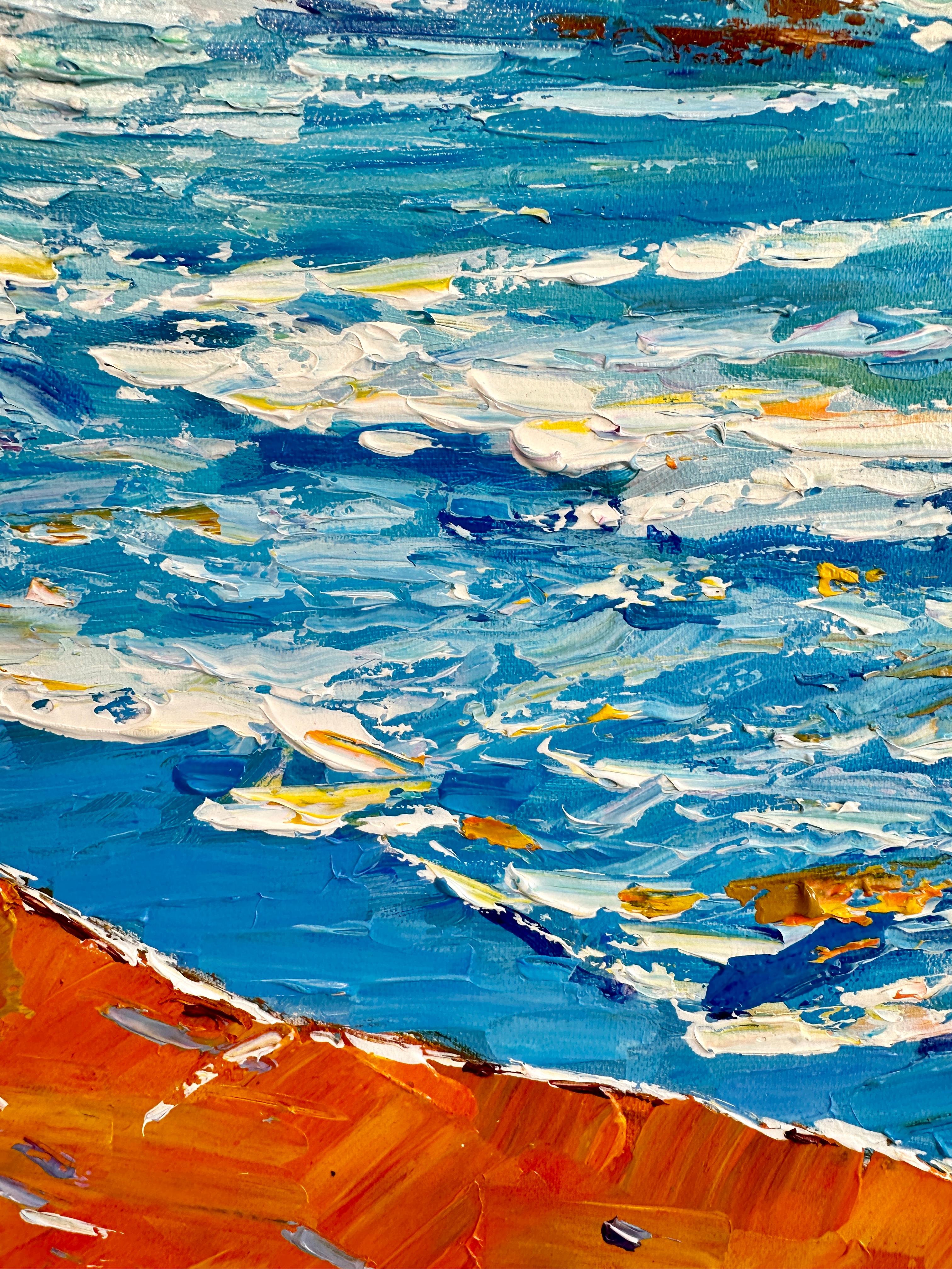 Perseguidor del sol  - Katharina Husslein Pintura al óleo de paisajes al Impasto de colores 7