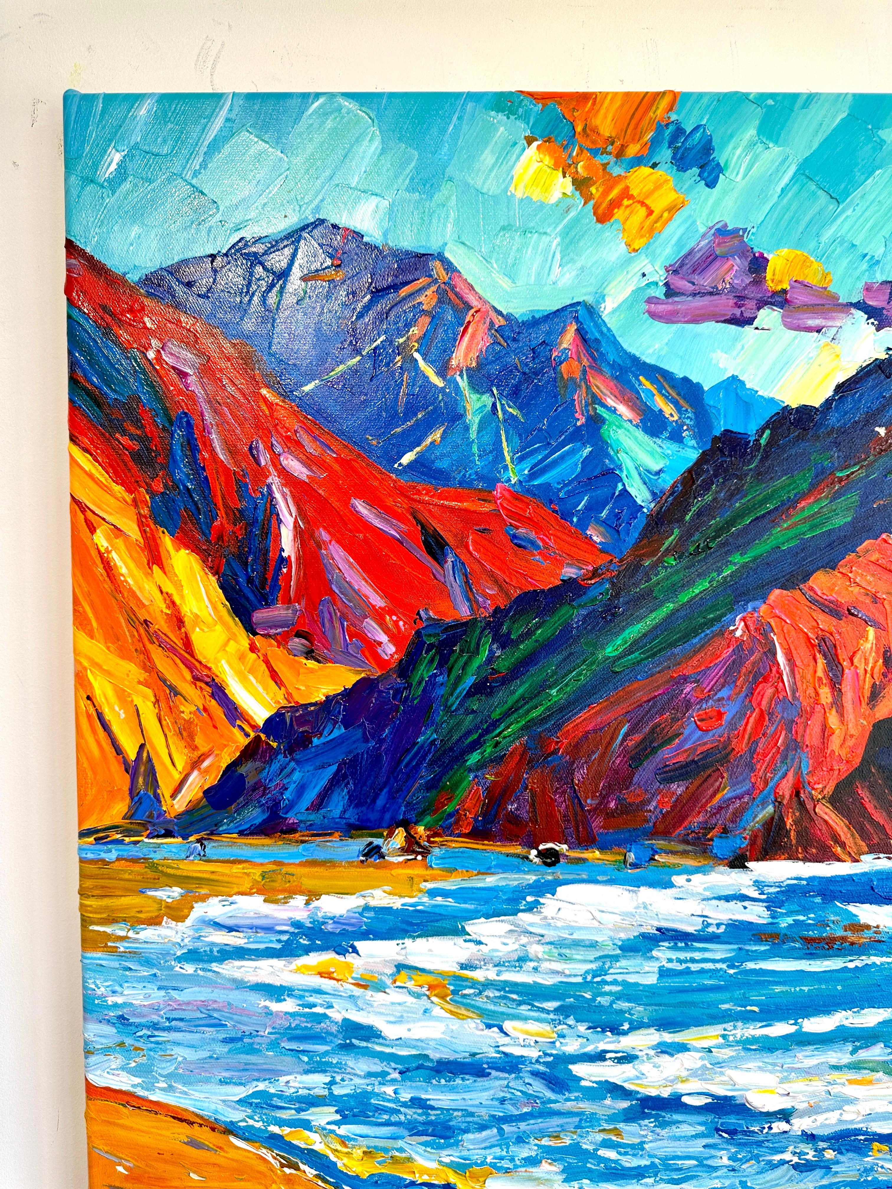 Perseguidor del sol  - Katharina Husslein Pintura al óleo de paisajes al Impasto de colores 8