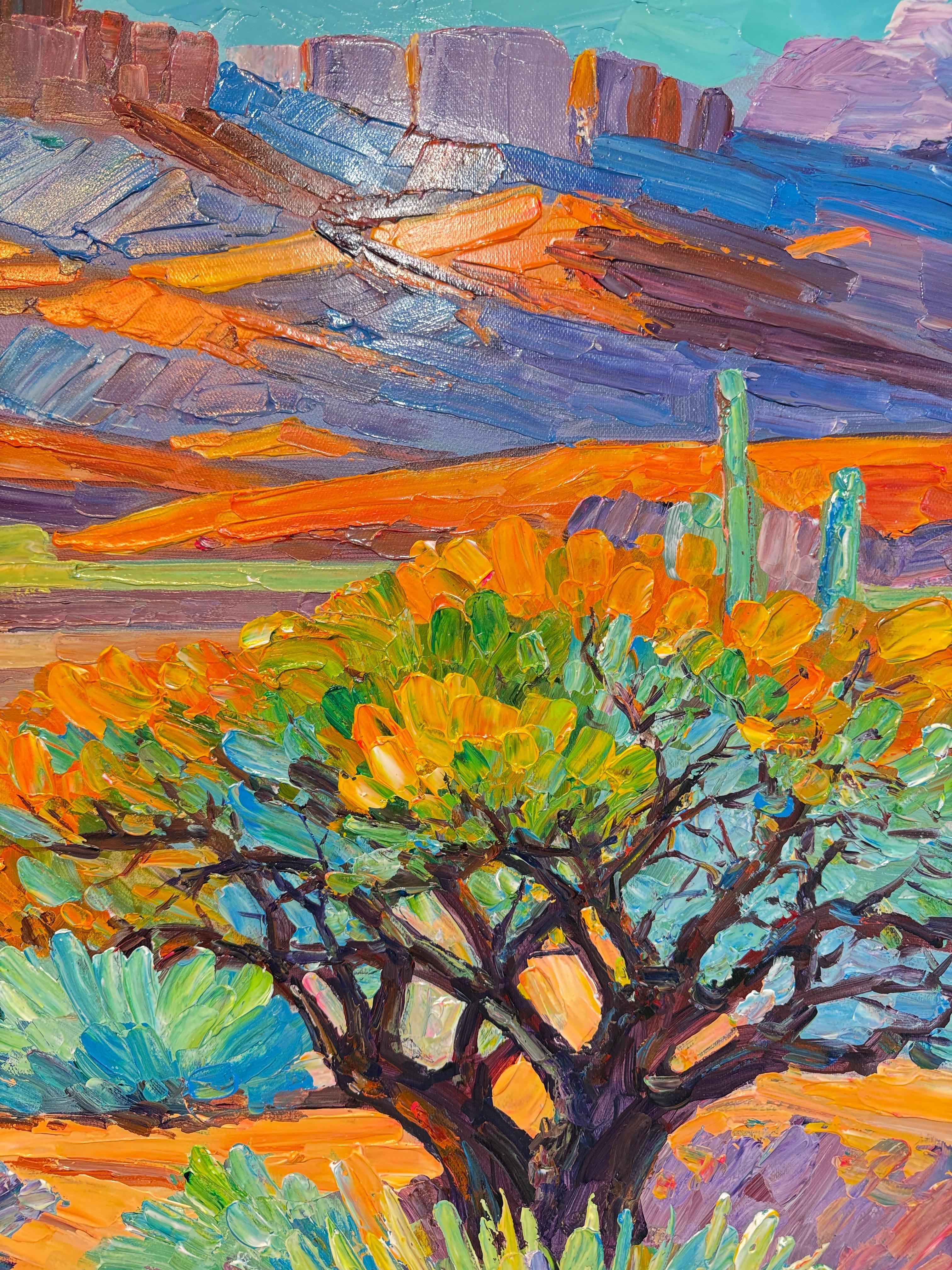 Sonnengeküsste Versprechen von K.Husslein Impasto Landschaft Ölgemälde im Angebot 9