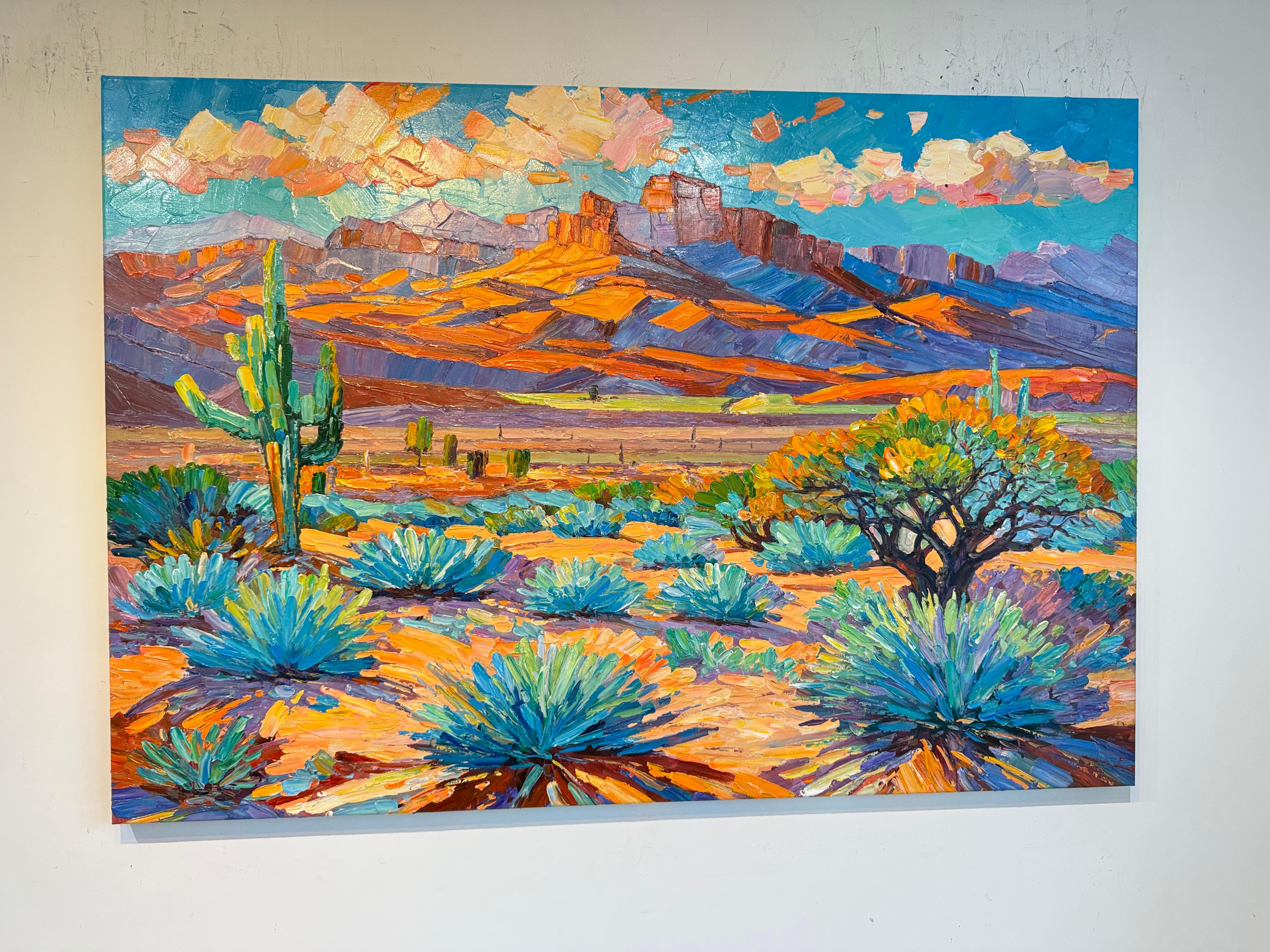 Sonnengeküsste Versprechen von K.Husslein Impasto Landschaft Ölgemälde im Angebot 4