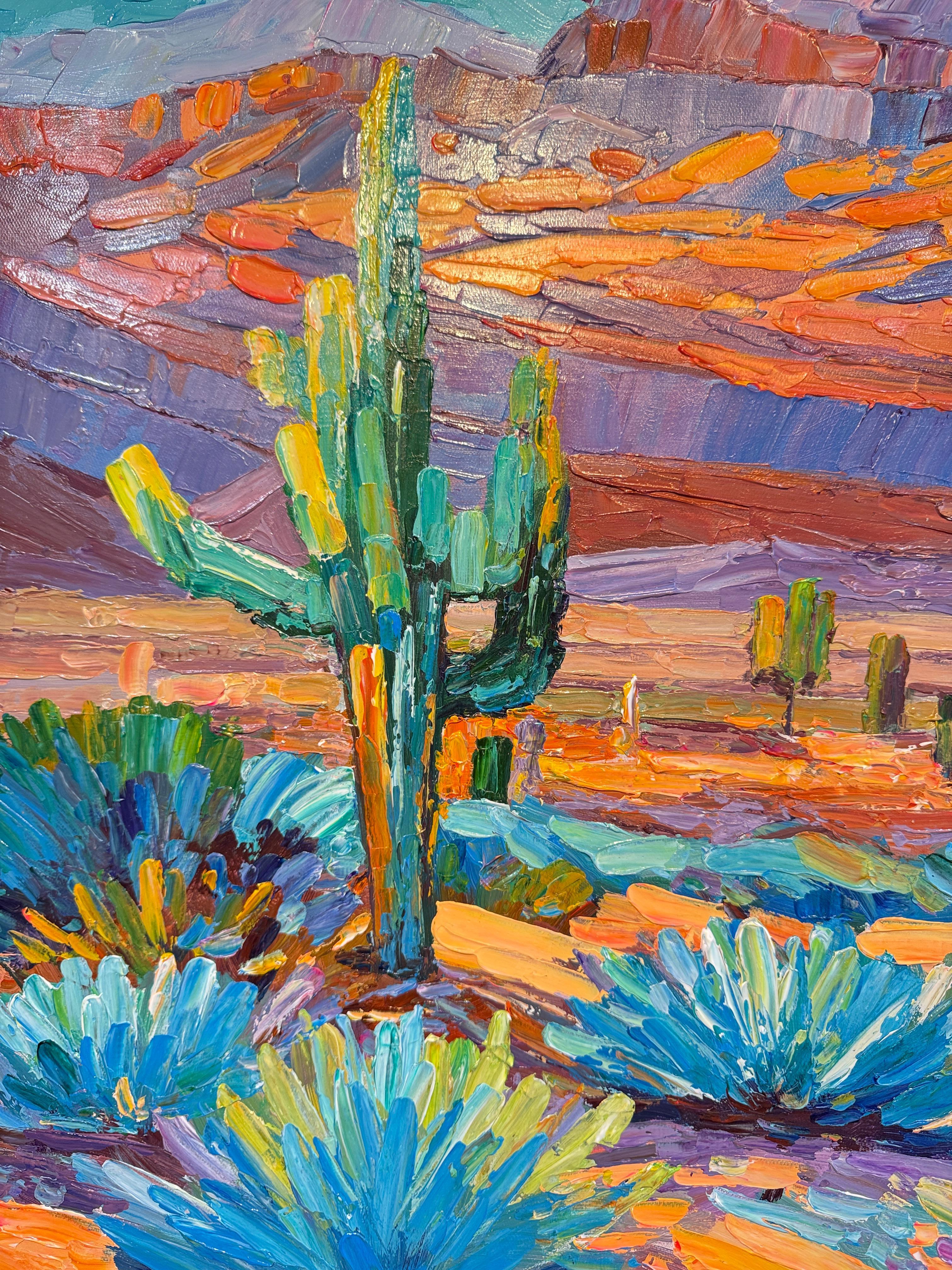 Sonnengeküsste Versprechen von K.Husslein Impasto Landschaft Ölgemälde im Angebot 5