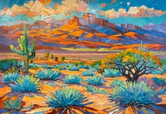 Promesas bañadas por el sol de K.Husslein Pintura al óleo de paisajes al Impasto