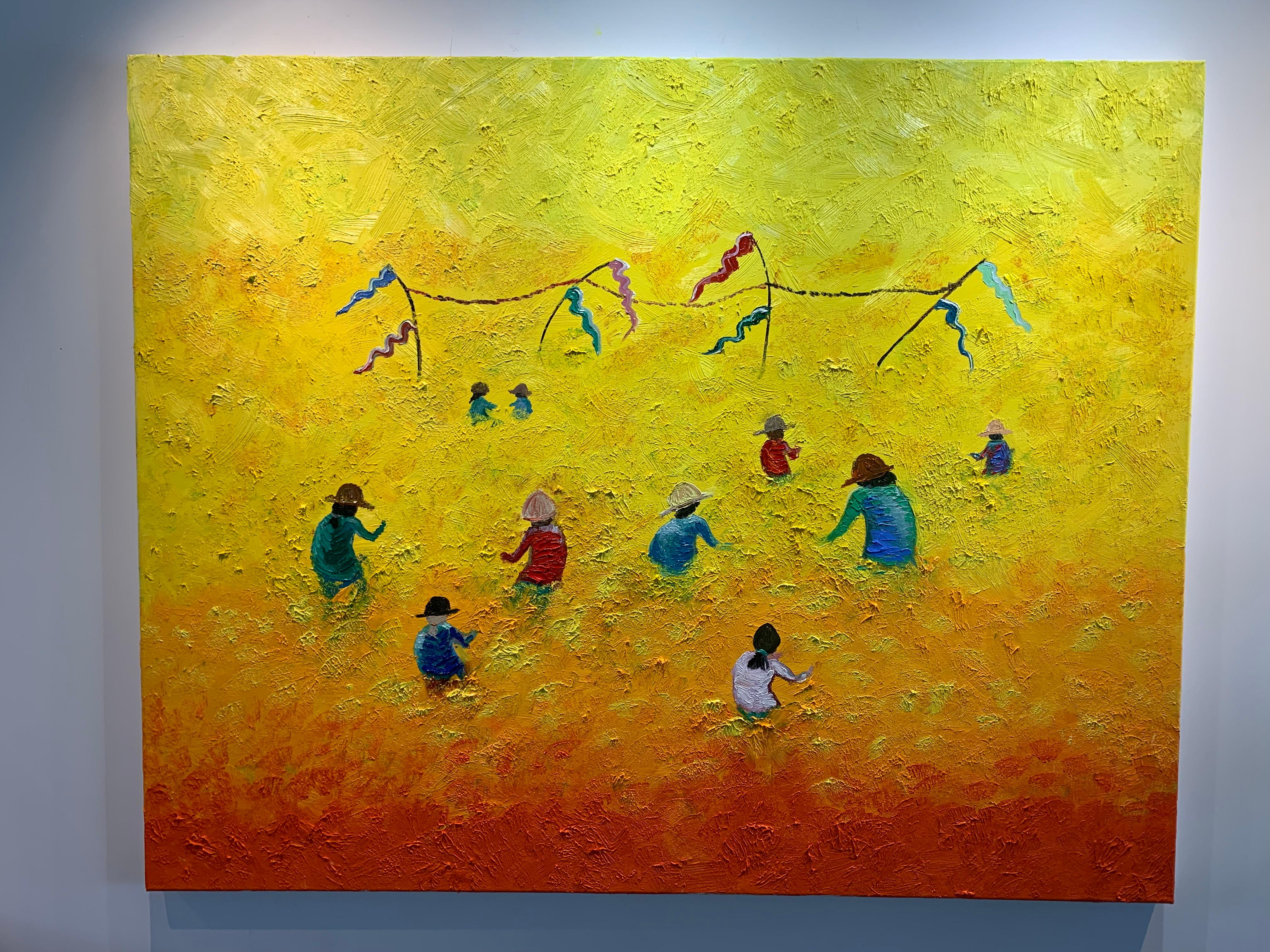 Sunset fields von Katharina Husslein - großes zeitgenössisches abstraktes Ölgemälde  im Angebot 4