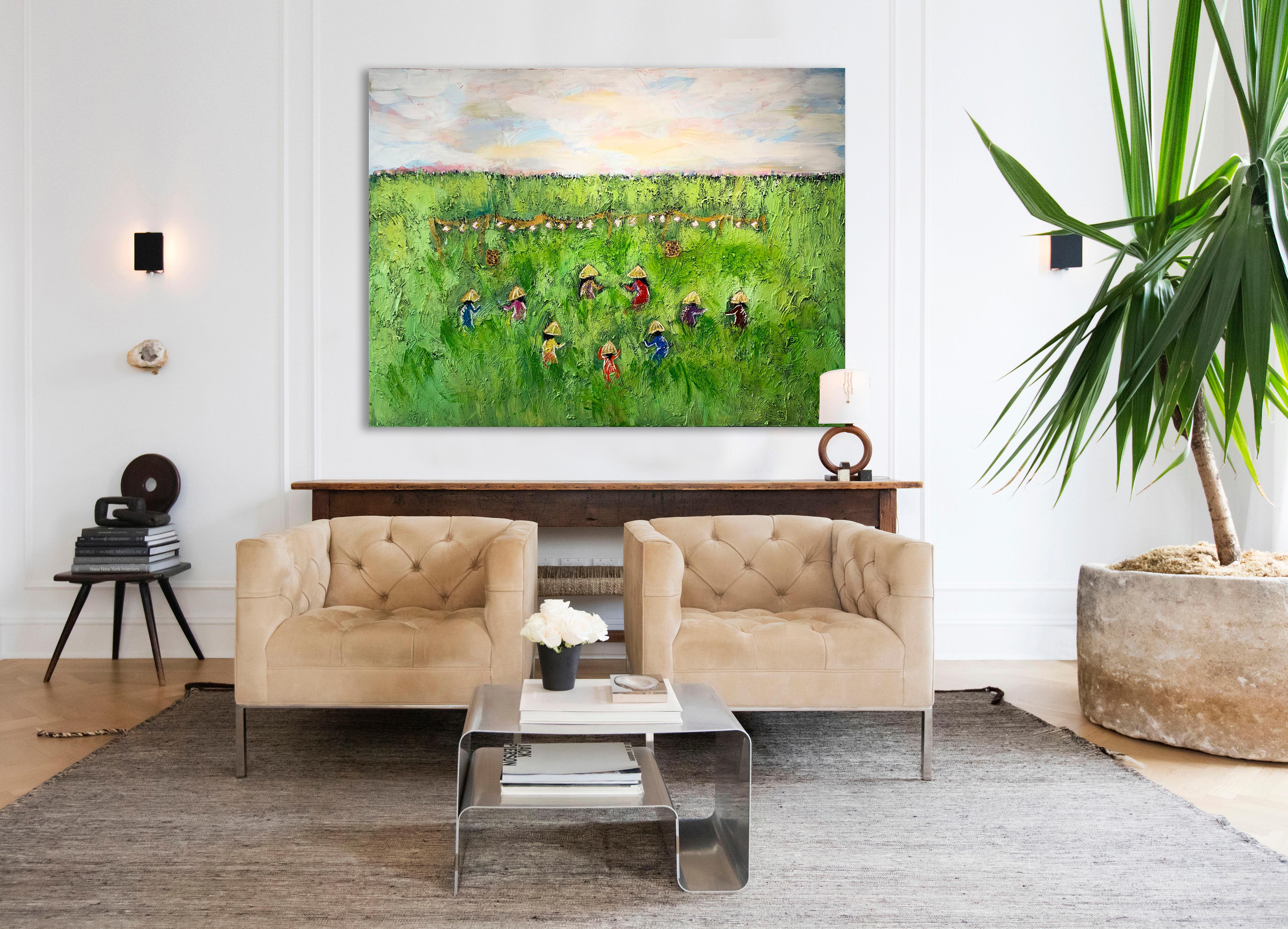 Sunshine Fields von Katharina Husslein großes zeitgenössisches abstraktes Ölgemälde im Angebot 3