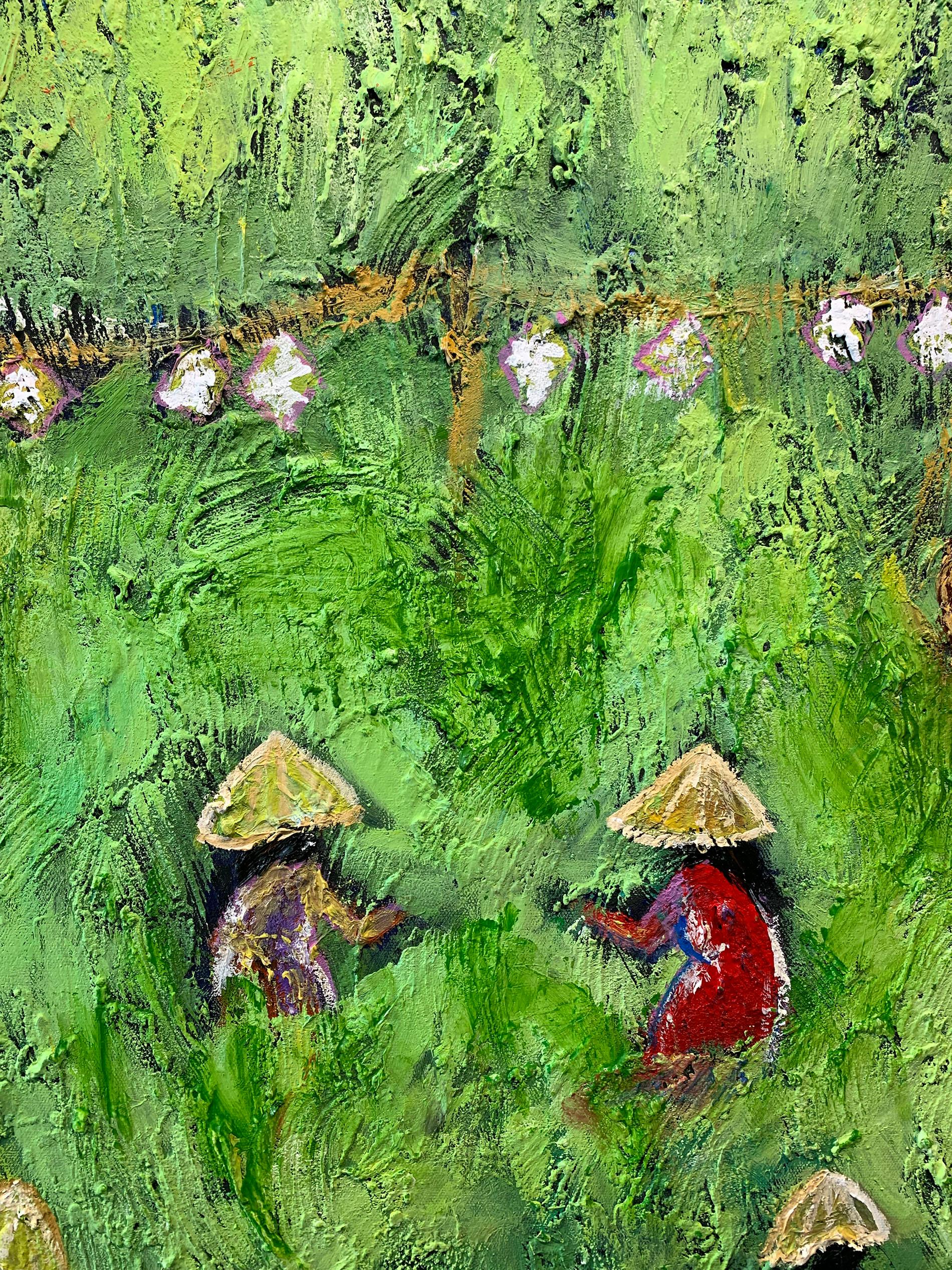 Sunshine Fields di Katharina Husslein, grande quadro astratto contemporaneo ad olio 4