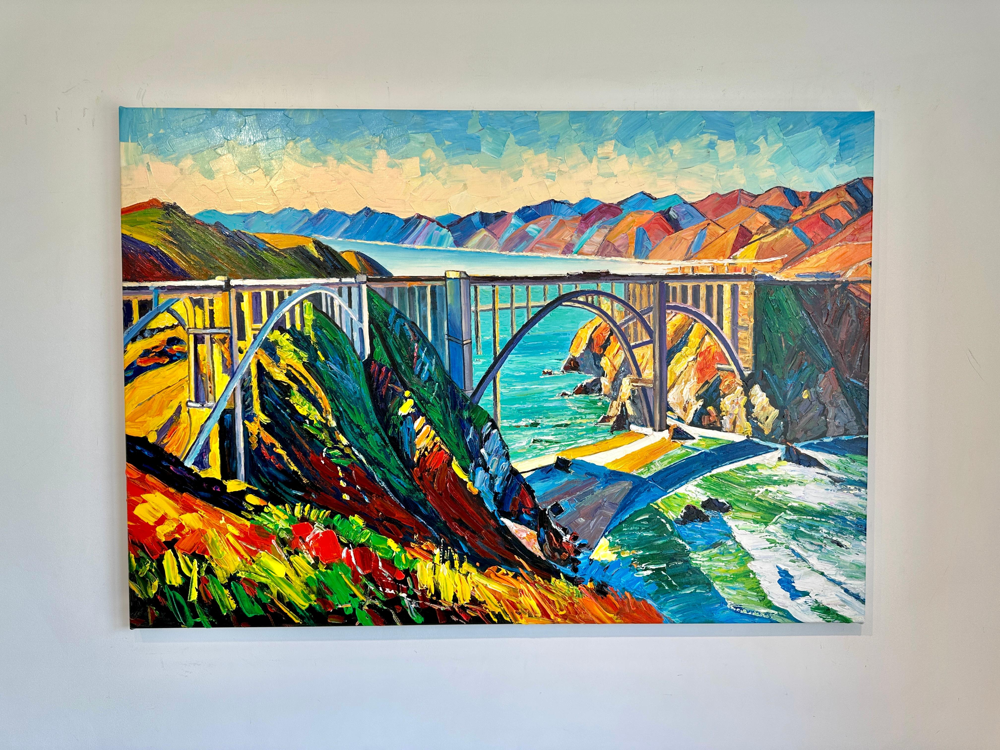 Sunshine on My Mind - Katharina Husslein Colorful Impasto Oil Landscape Painting 2