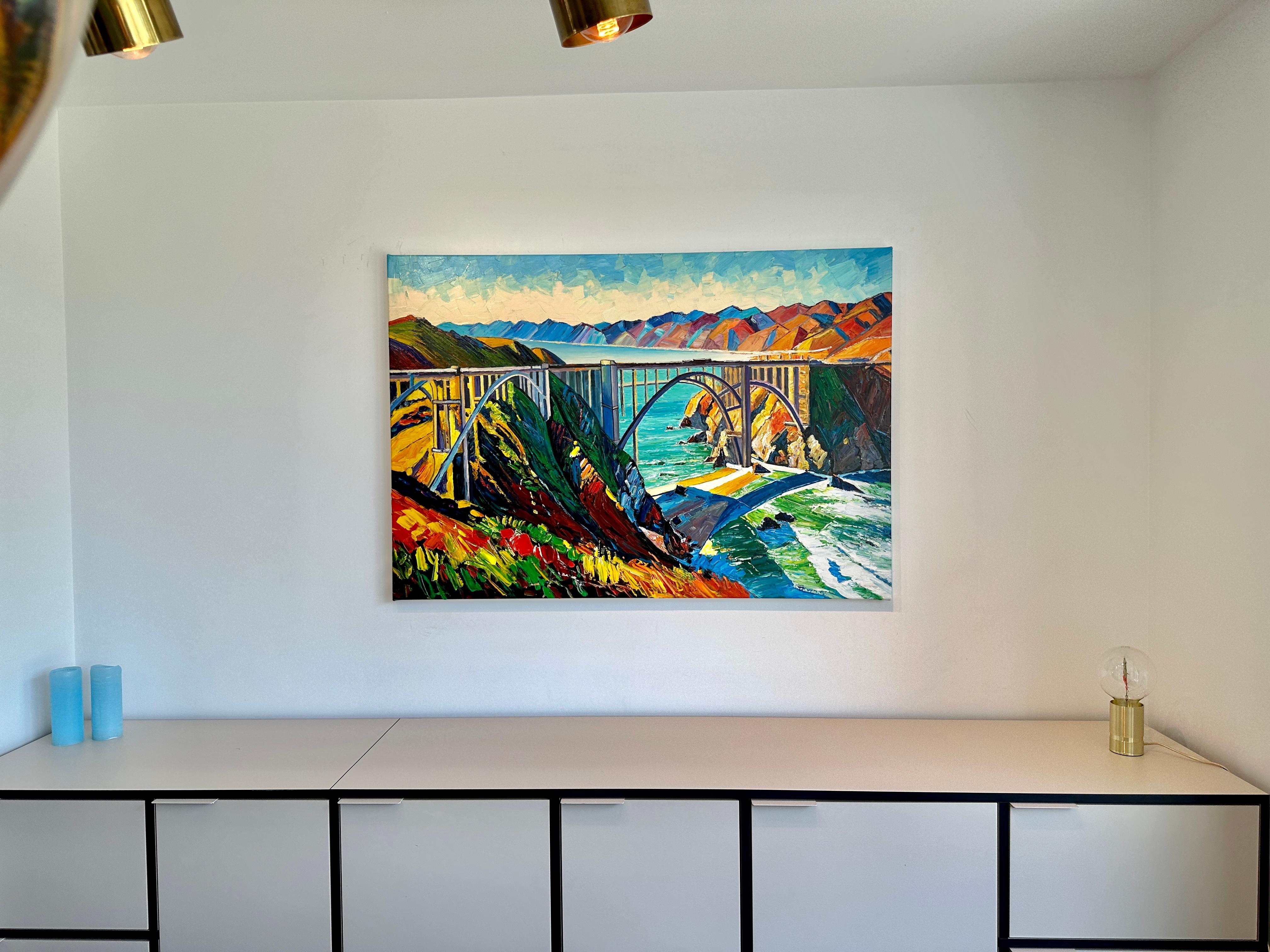 Sunshine on My Mind - Katharina Husslein Colorful Impasto Oil Landscape Painting 5