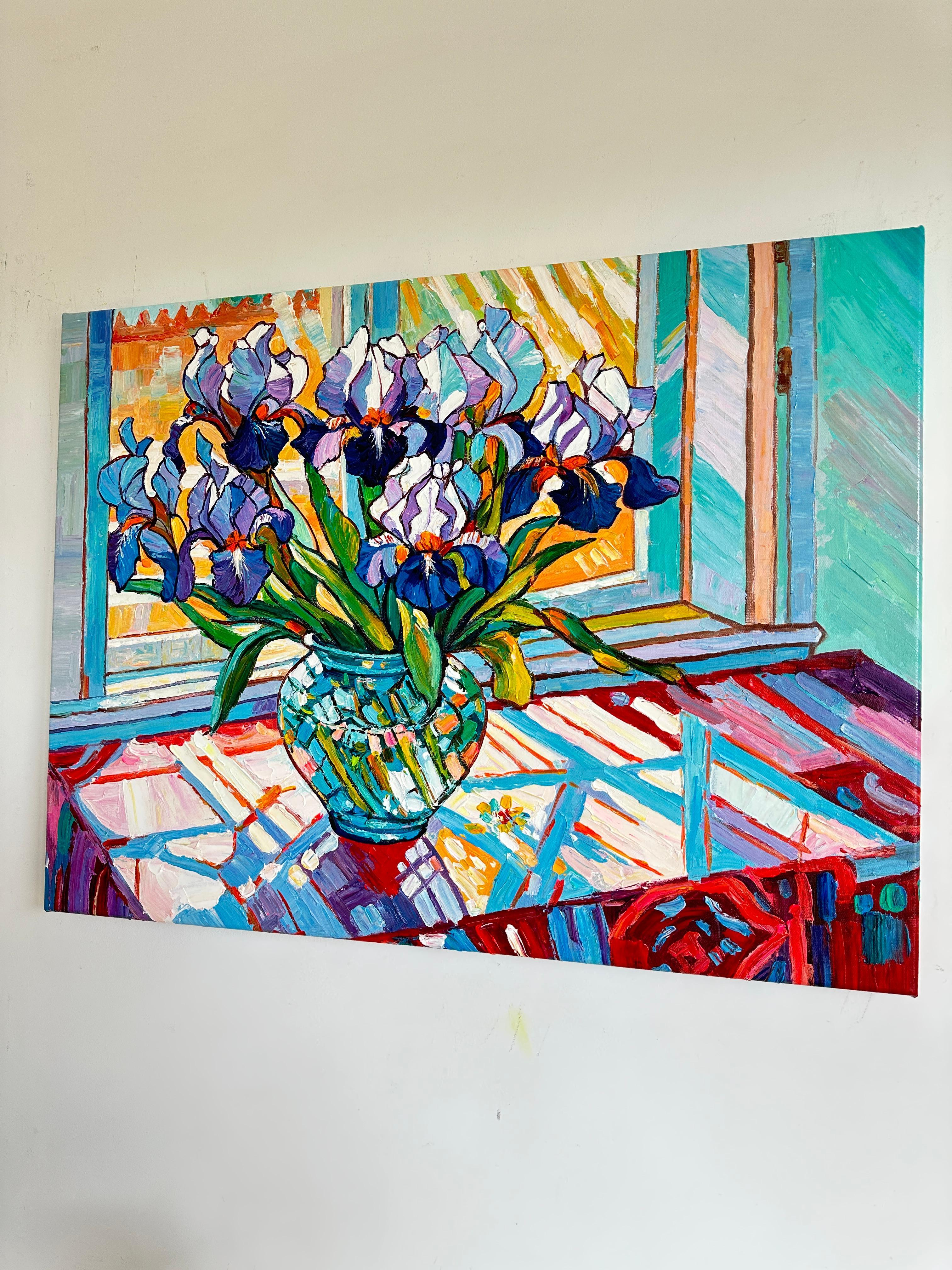 Sunshine on our minds by K. Husslein Impasto Flower Impressionist Painting For Sale 7