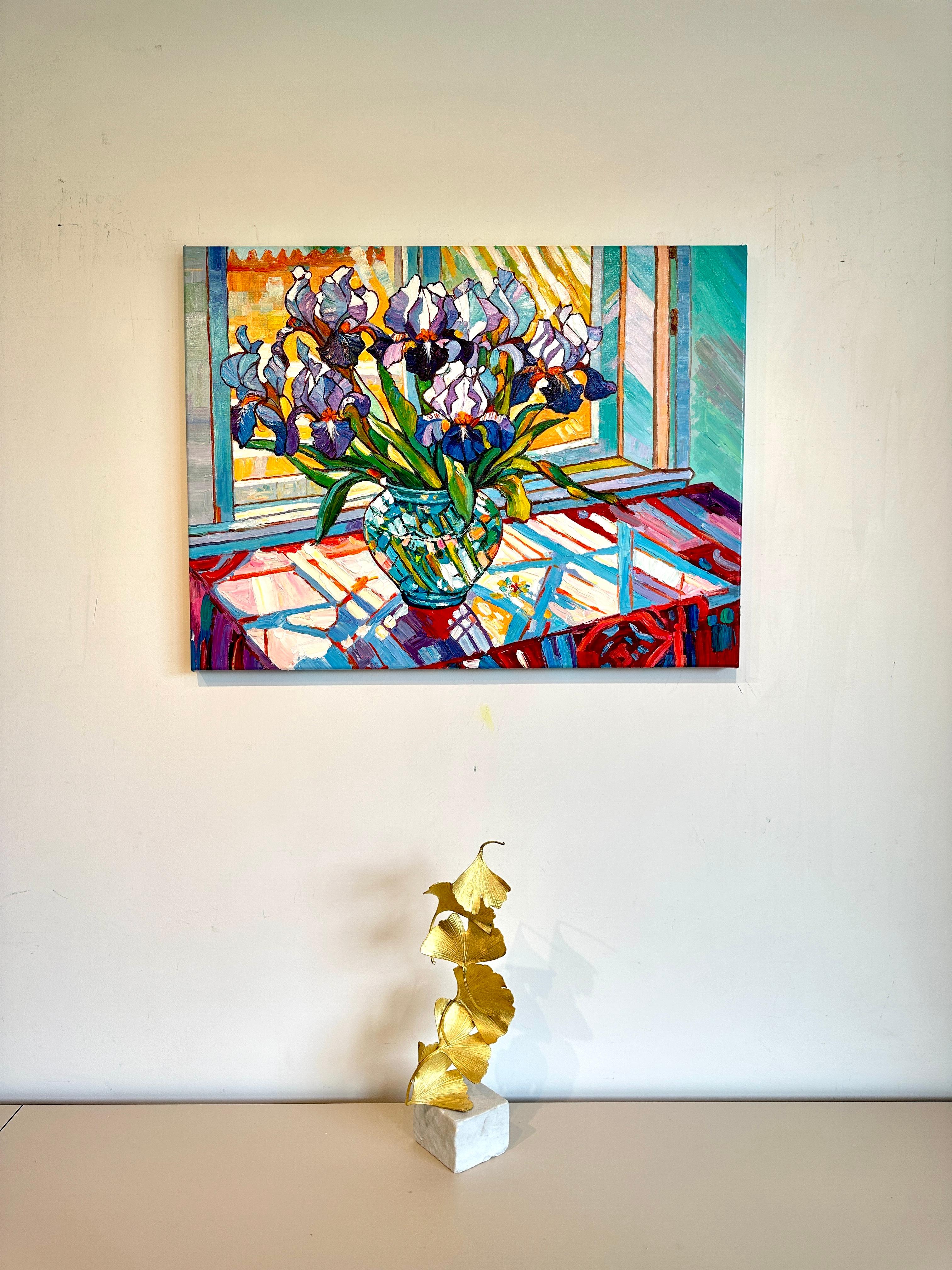 Sunshine on our minds by K. Husslein Impasto Flower Impressionist Painting For Sale 9