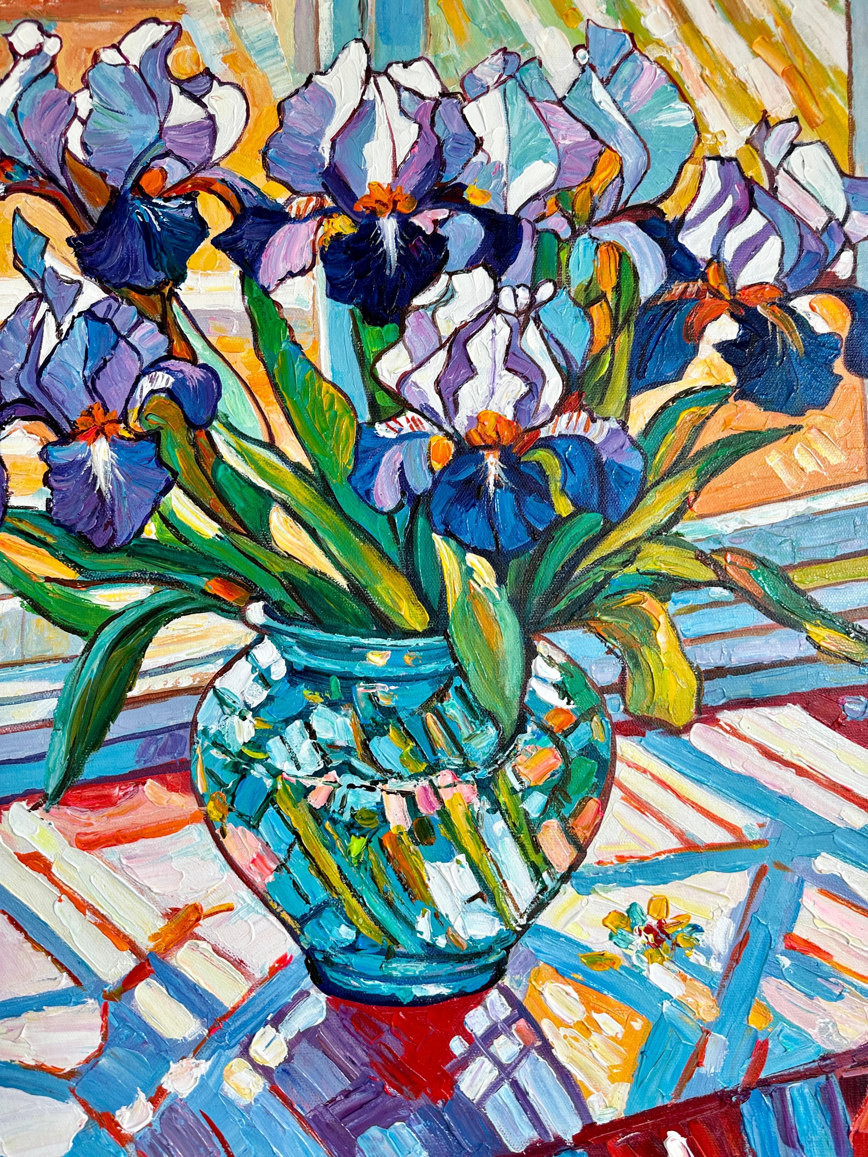 Sunshine on our minds by K. Husslein Impasto Flower Impressionist Painting For Sale 10