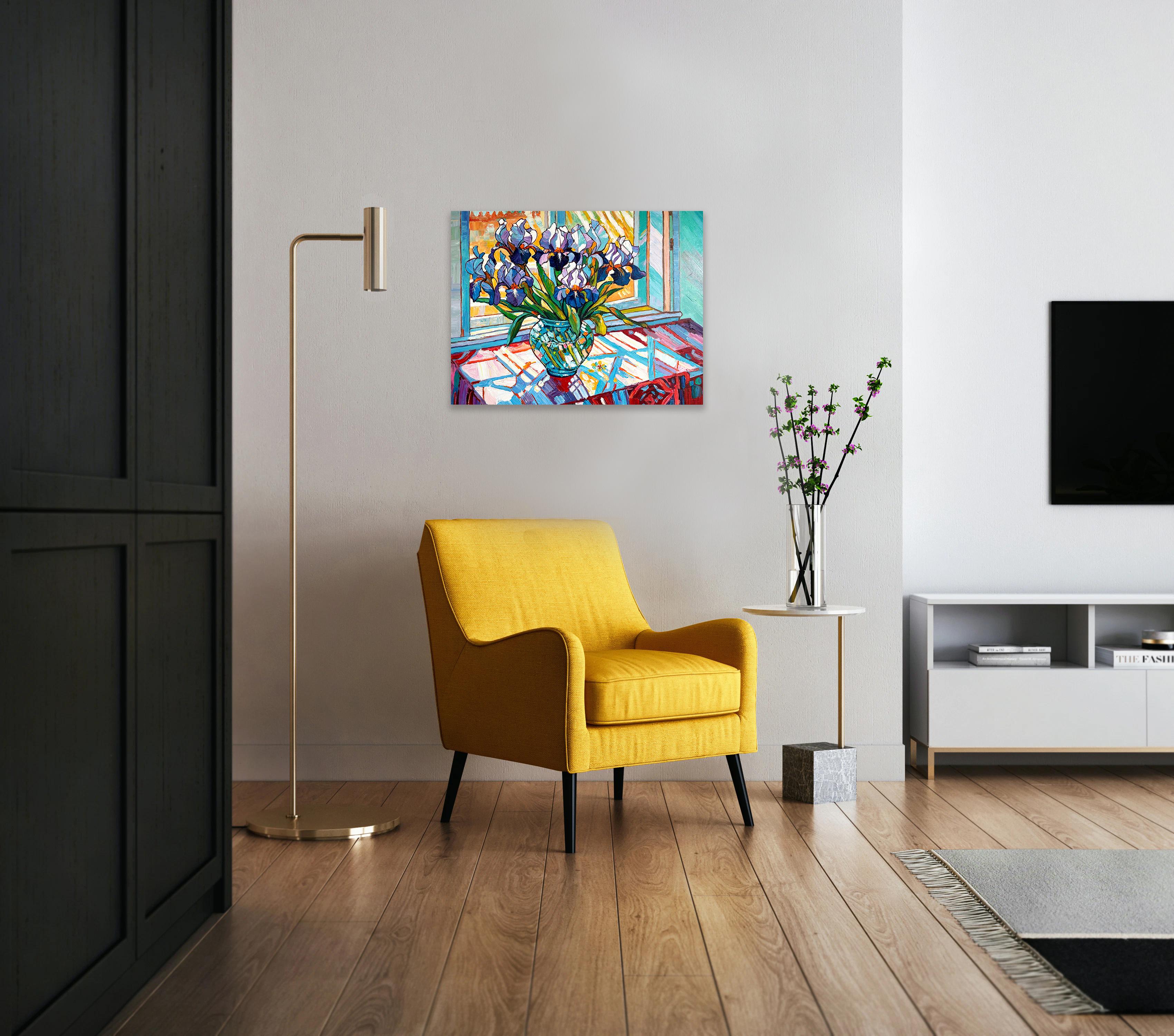 Sunshine on our minds by K. Husslein Impasto Flower Impressionist Painting For Sale 2