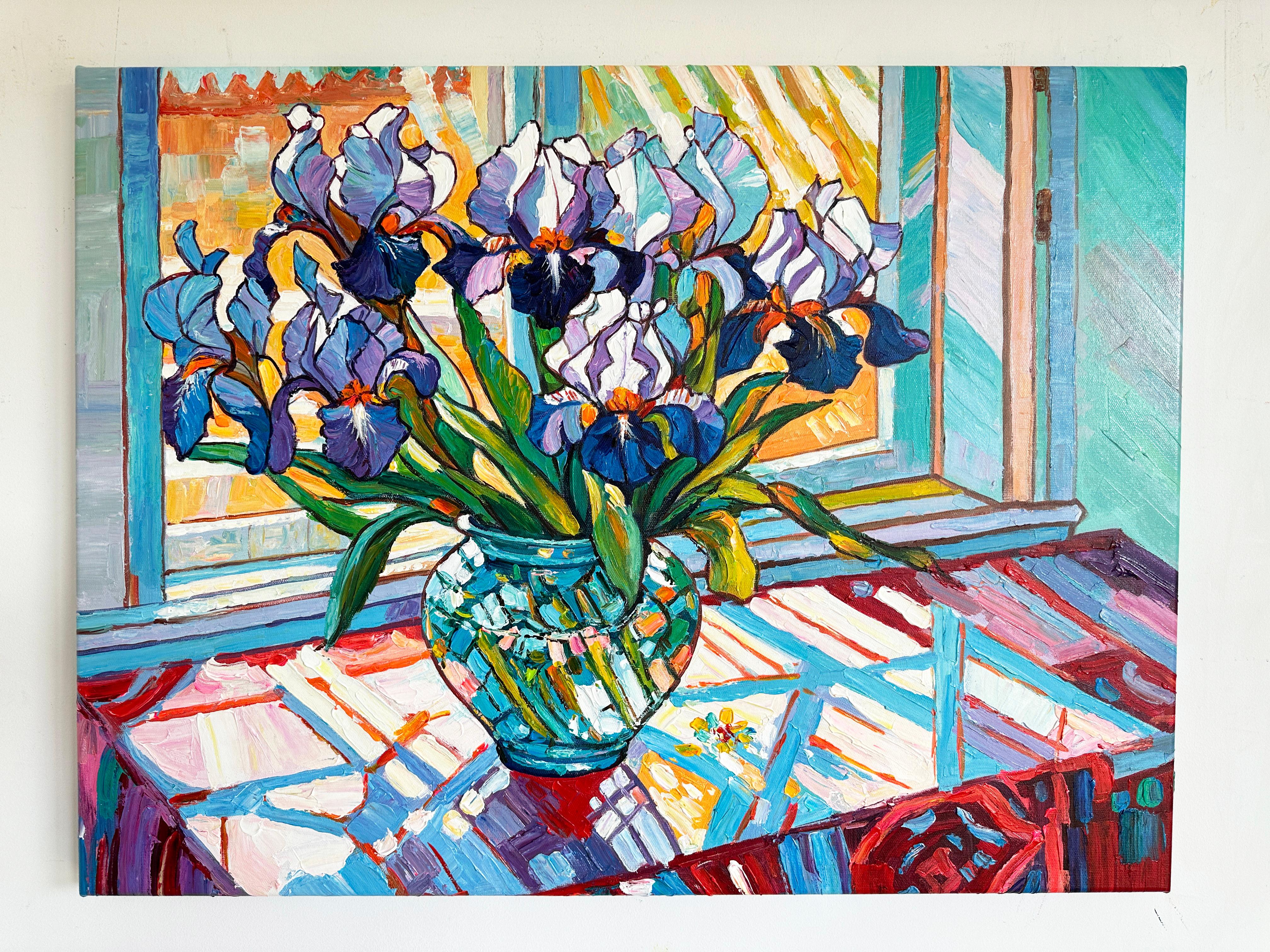Sunshine on our minds by K. Husslein Impasto Flower Impressionist Painting For Sale 3