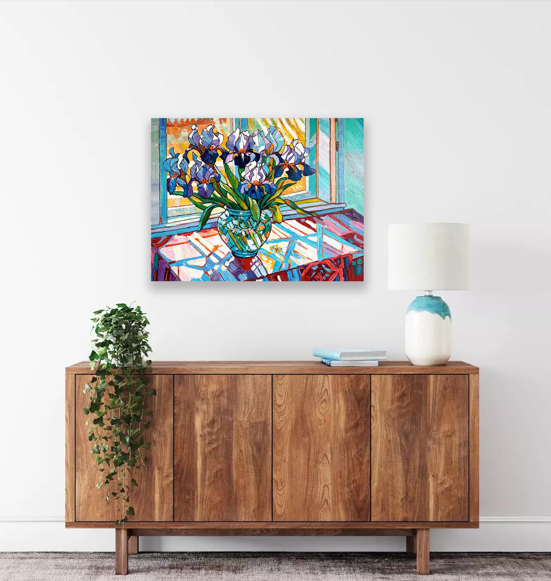Sunshine on our minds by K. Husslein Impasto Flower Impressionist Painting For Sale 4