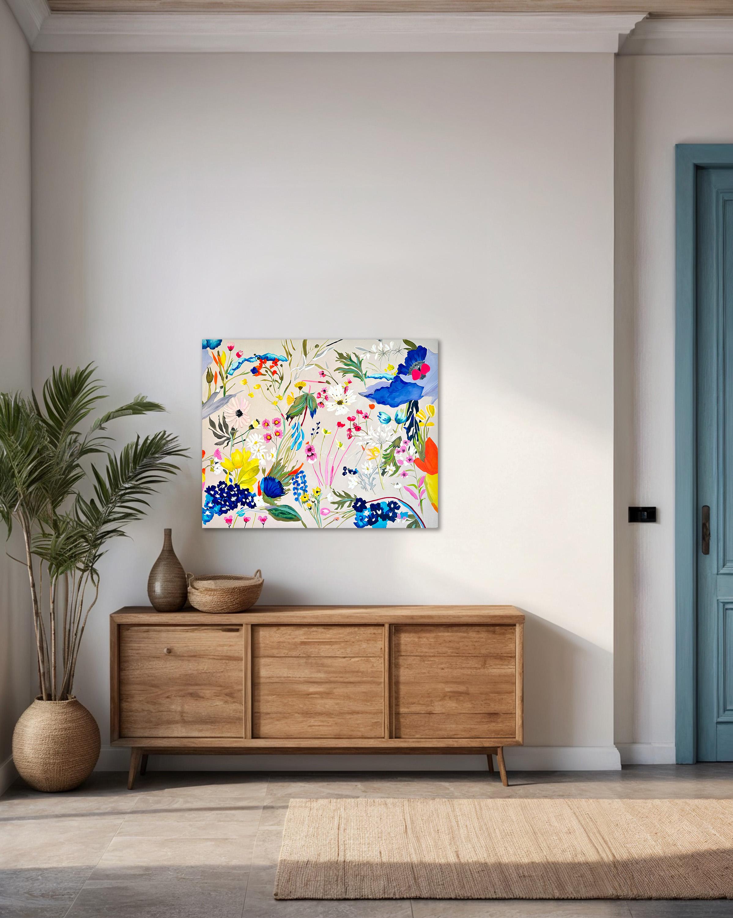 Dies ist ein schönes Ölgemälde mit abstrakten Blumen auf einem hellbeigen Hintergrund.
Dieses brandneue Gemälde strotzt vor leuchtenden Farben und zeitloser Eleganz, die die reiche und vielfältige Schönheit der Blumen und der Natur widerspiegeln.