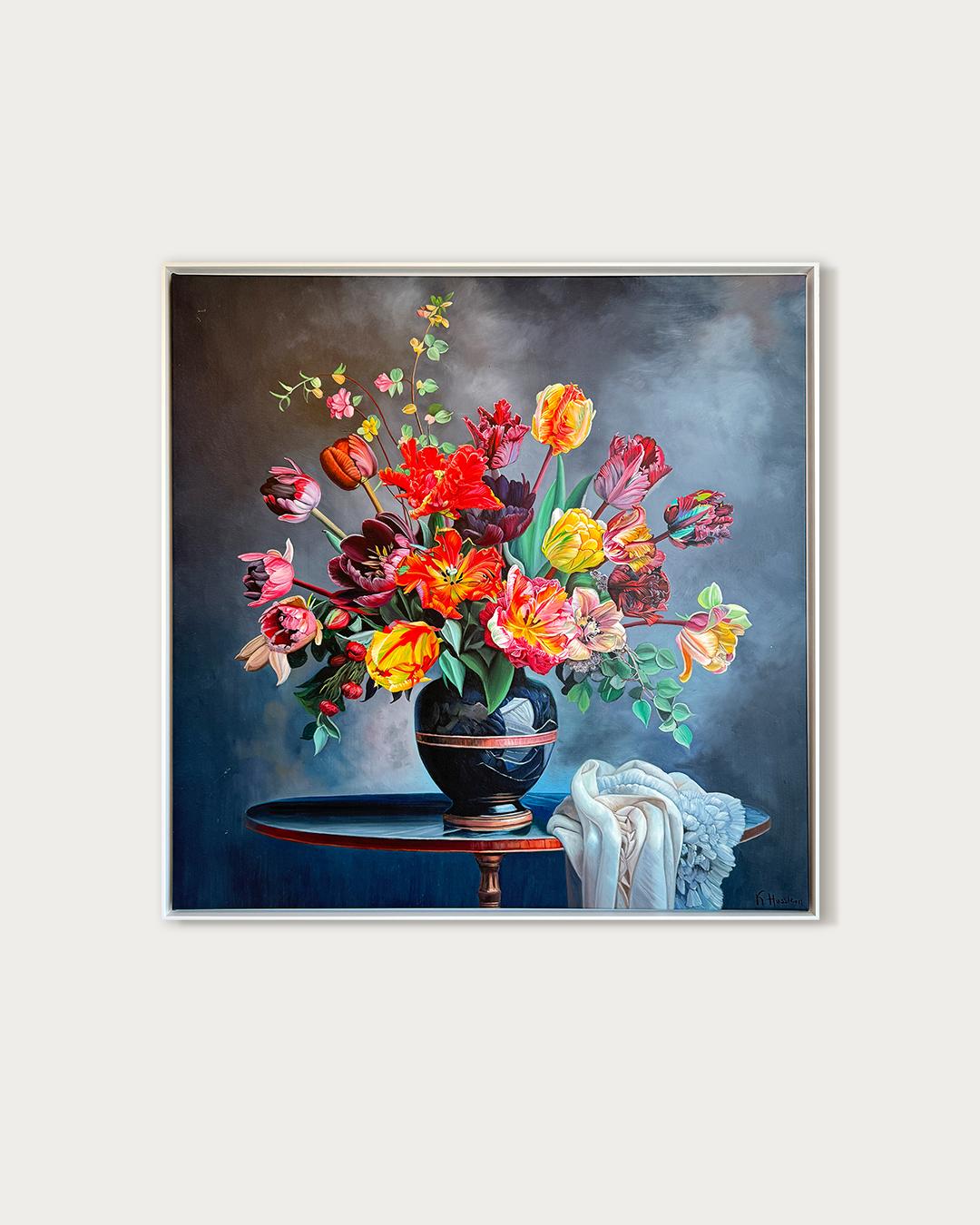 Diese Liebe ist alles, was es gibt, ist alles, was wir von Liebe kennen - K.Husslein Blumenstillleben (Abstrakt), Painting, von Katharina Husslein