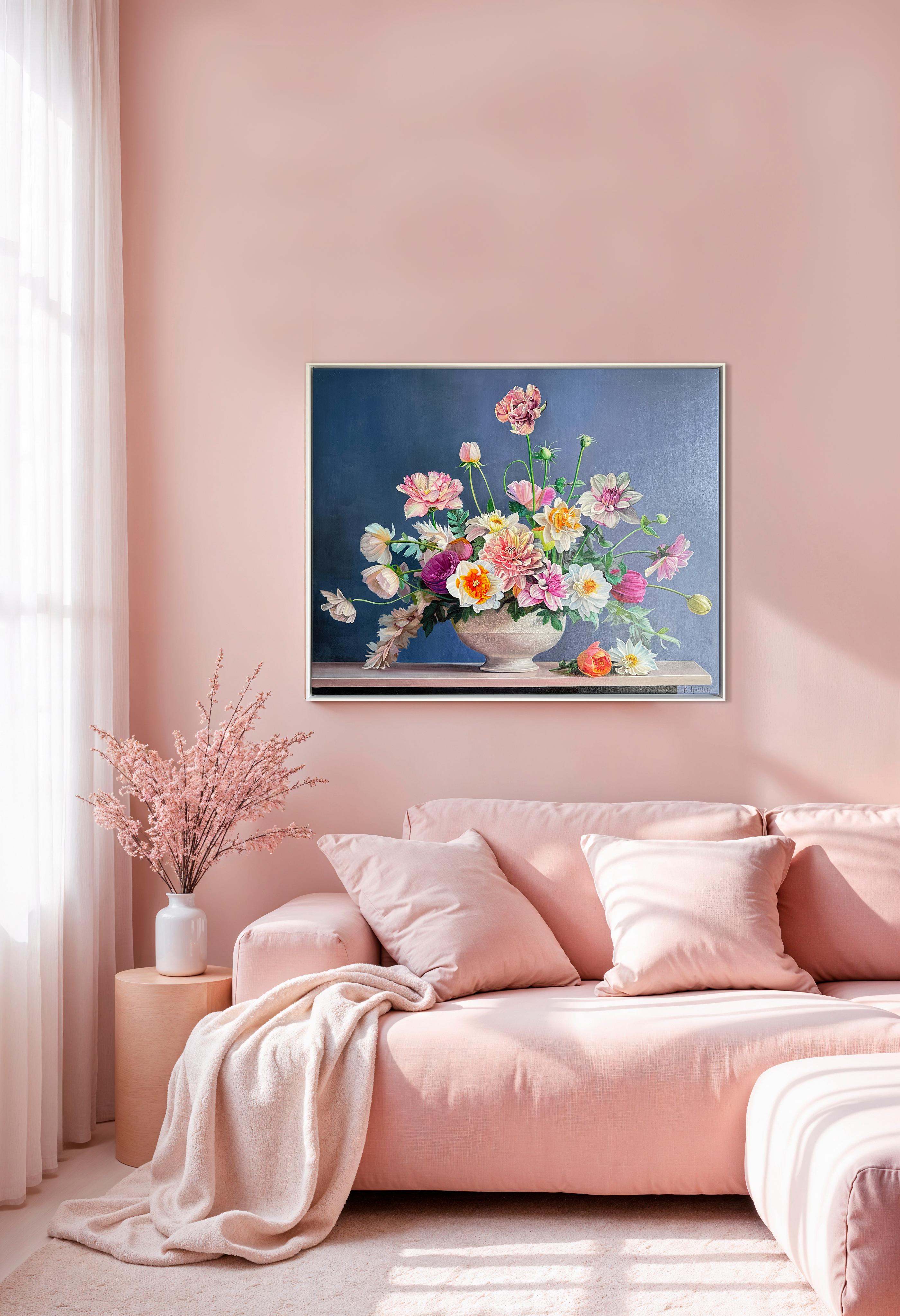 Diese Liebe ist alles, was es gibt, ist alles, was wir von Liebe kennen - K.Husslein Blumenstillleben (Abstrakt), Painting, von Katharina Husslein