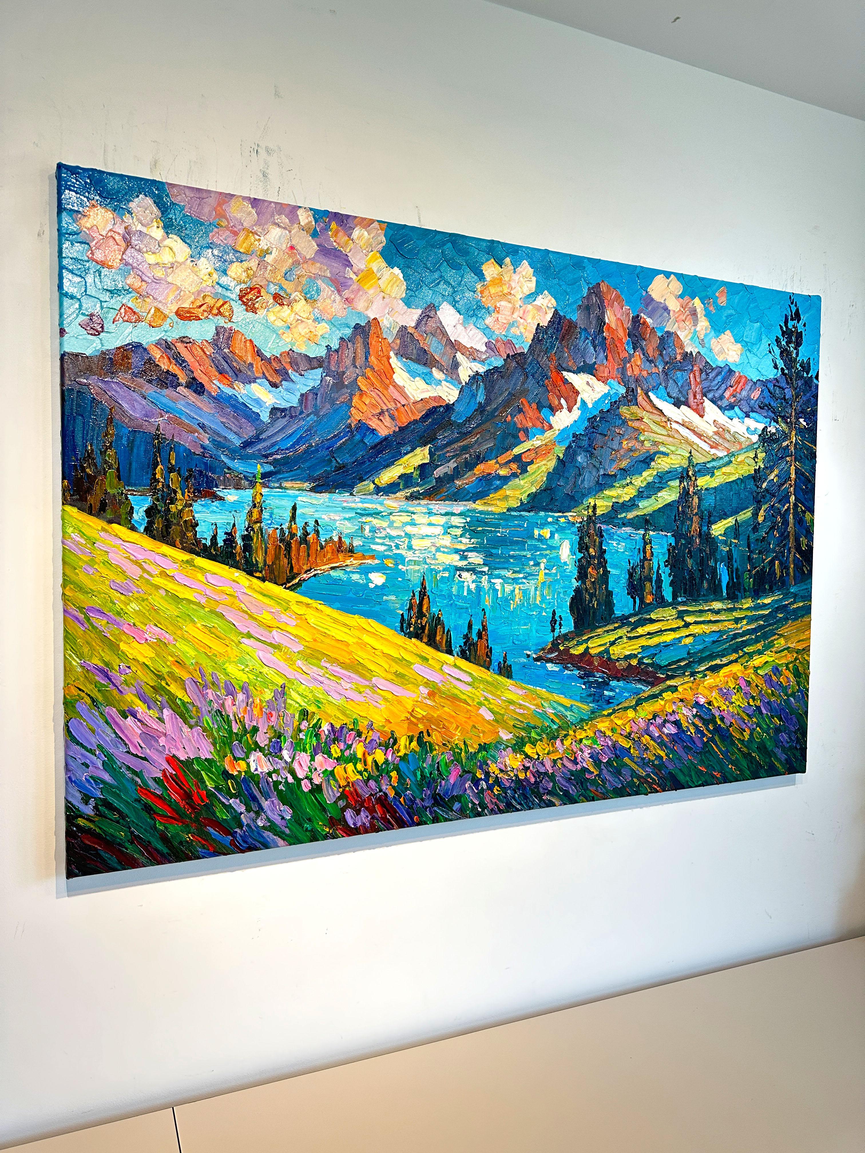 Il richiamo delle montagne di K.K. Husslein Impasto Paesaggio Pittura di montagna in vendita 5