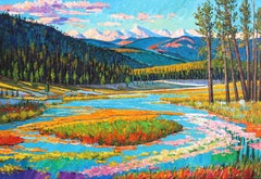 The Great Outdoors - Impressionist Landscape River Lake Vibrant Painting
