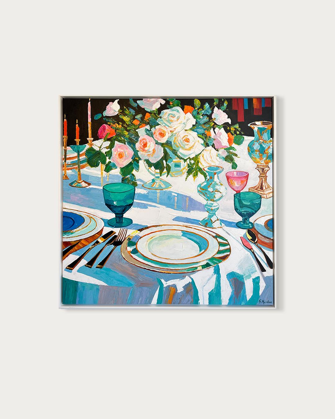 The Hour Love était immobile par K.Husslein Impasto, peinture de table à manger - Impressionnisme Painting par Katharina Husslein