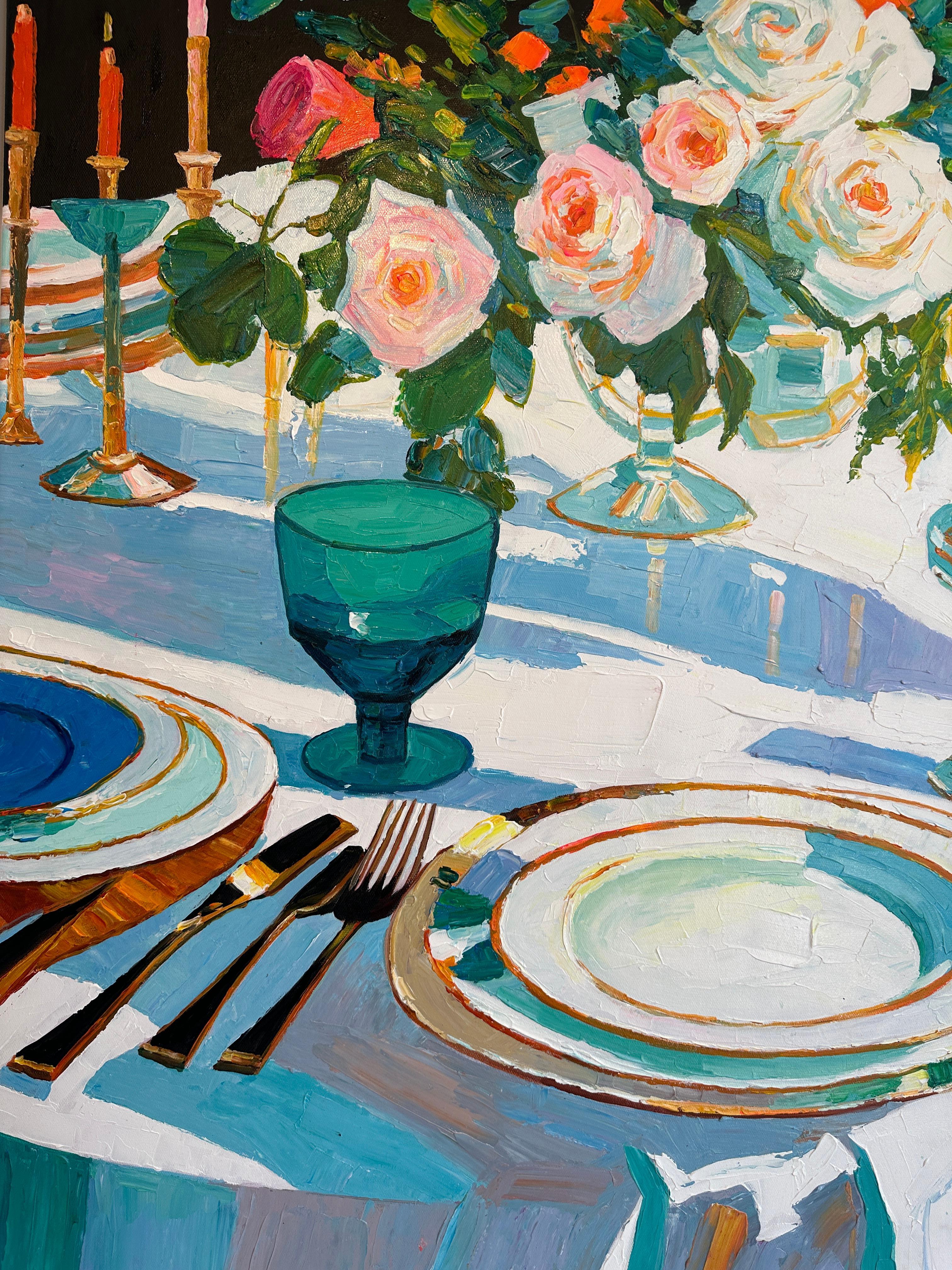 The Hour Love était immobile par K.Husslein Impasto, peinture de table à manger en vente 3