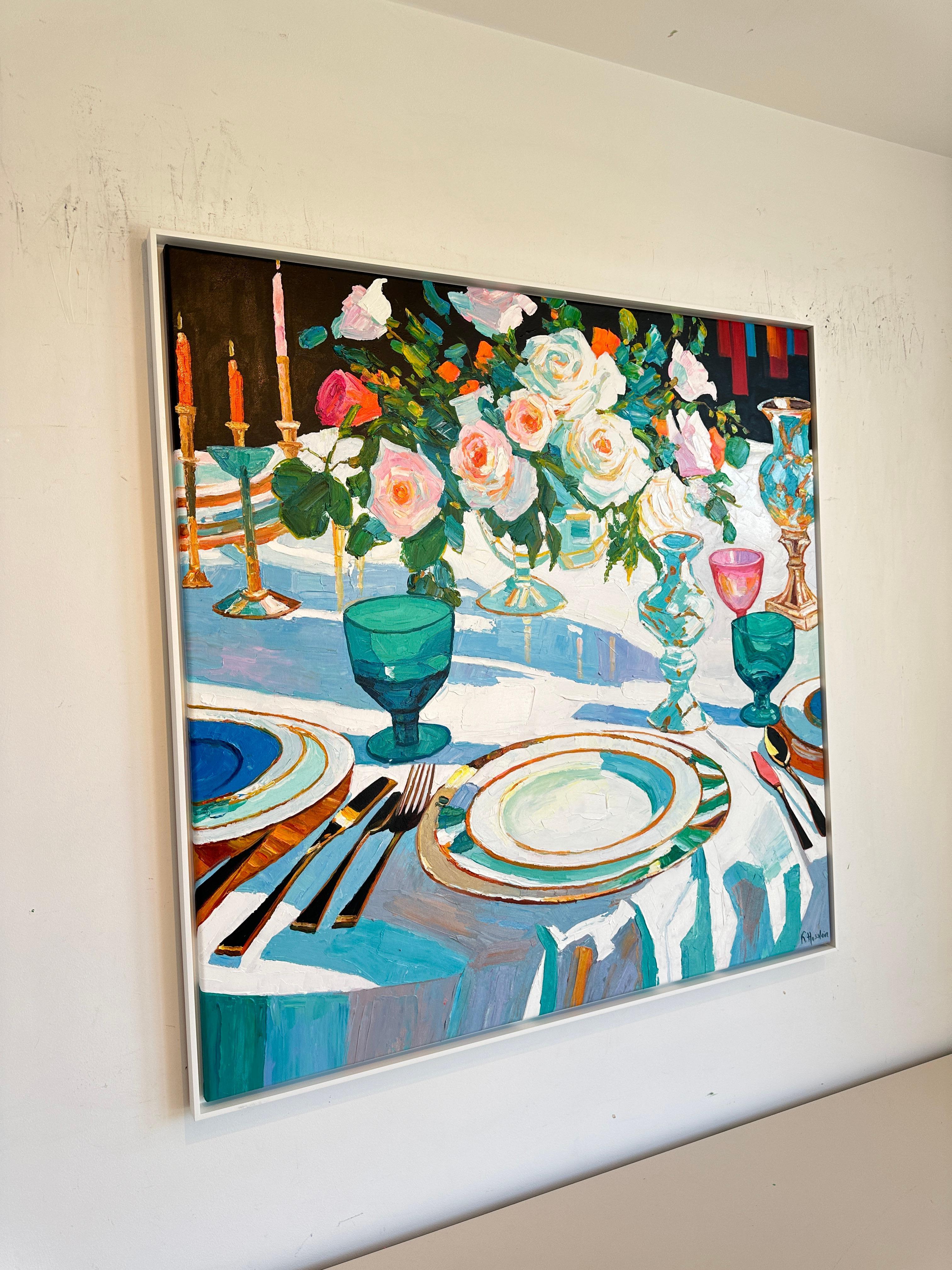 The Hour Love était immobile par K.Husslein Impasto, peinture de table à manger en vente 4