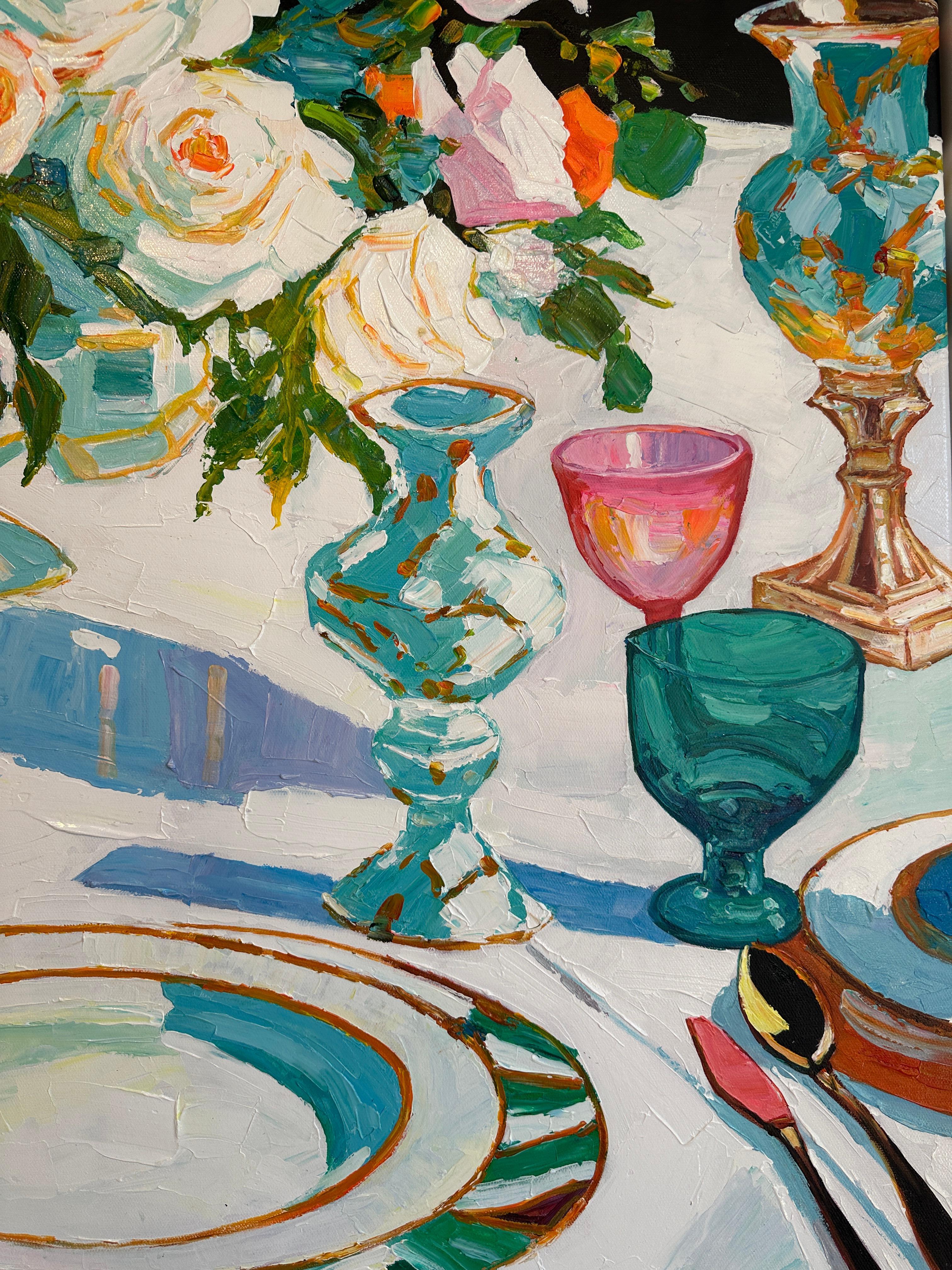 The Hour Love était immobile par K.Husslein Impasto, peinture de table à manger en vente 5