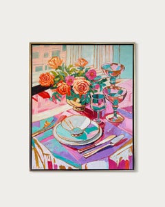 The journey we share - K.Husslein Impasto Flower Dinner Table Painting