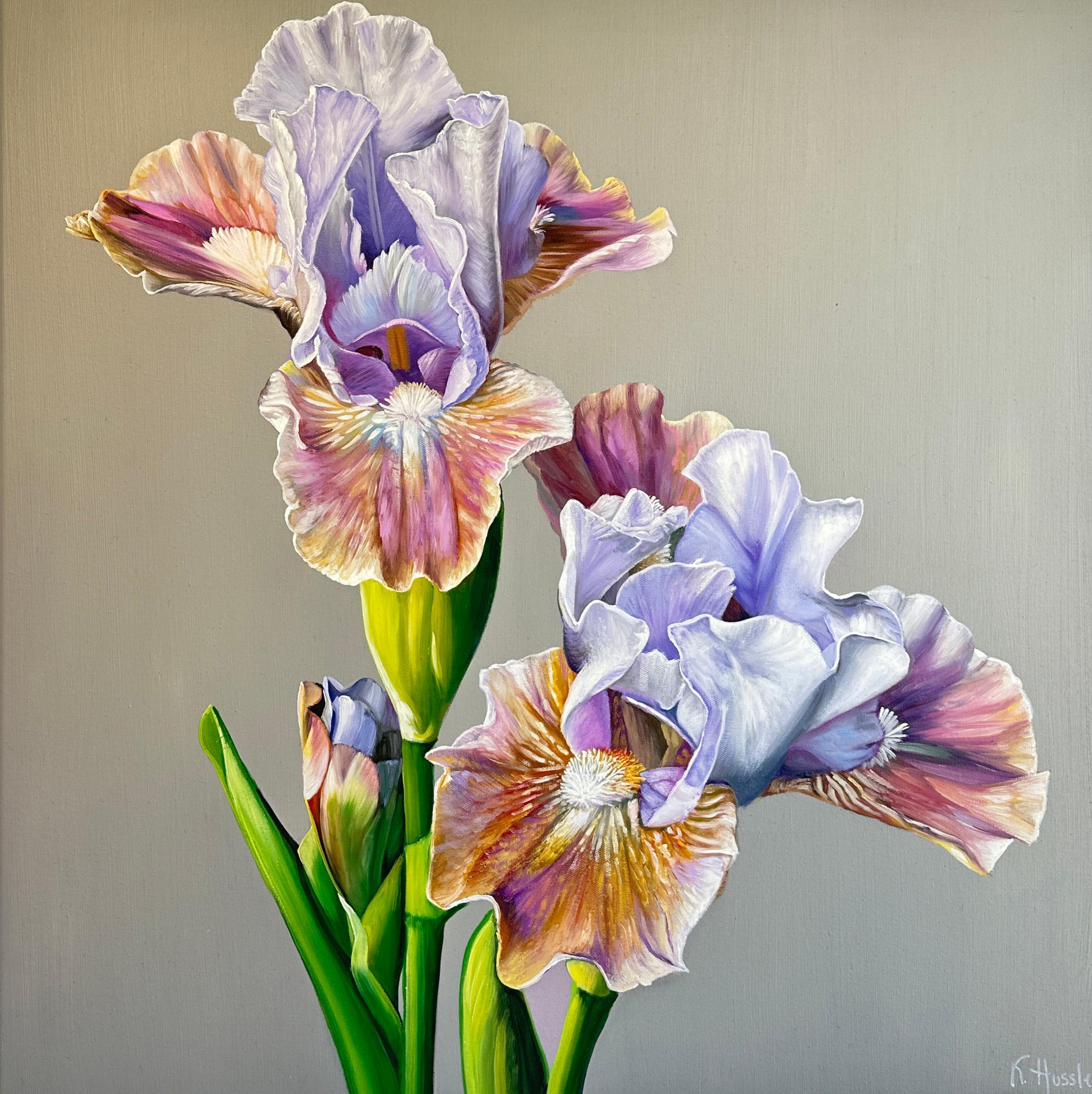 Katharina Husslein Landscape Painting – The Kiss you left –  K.Husslein Hyperrealistisches Blumenstillleben