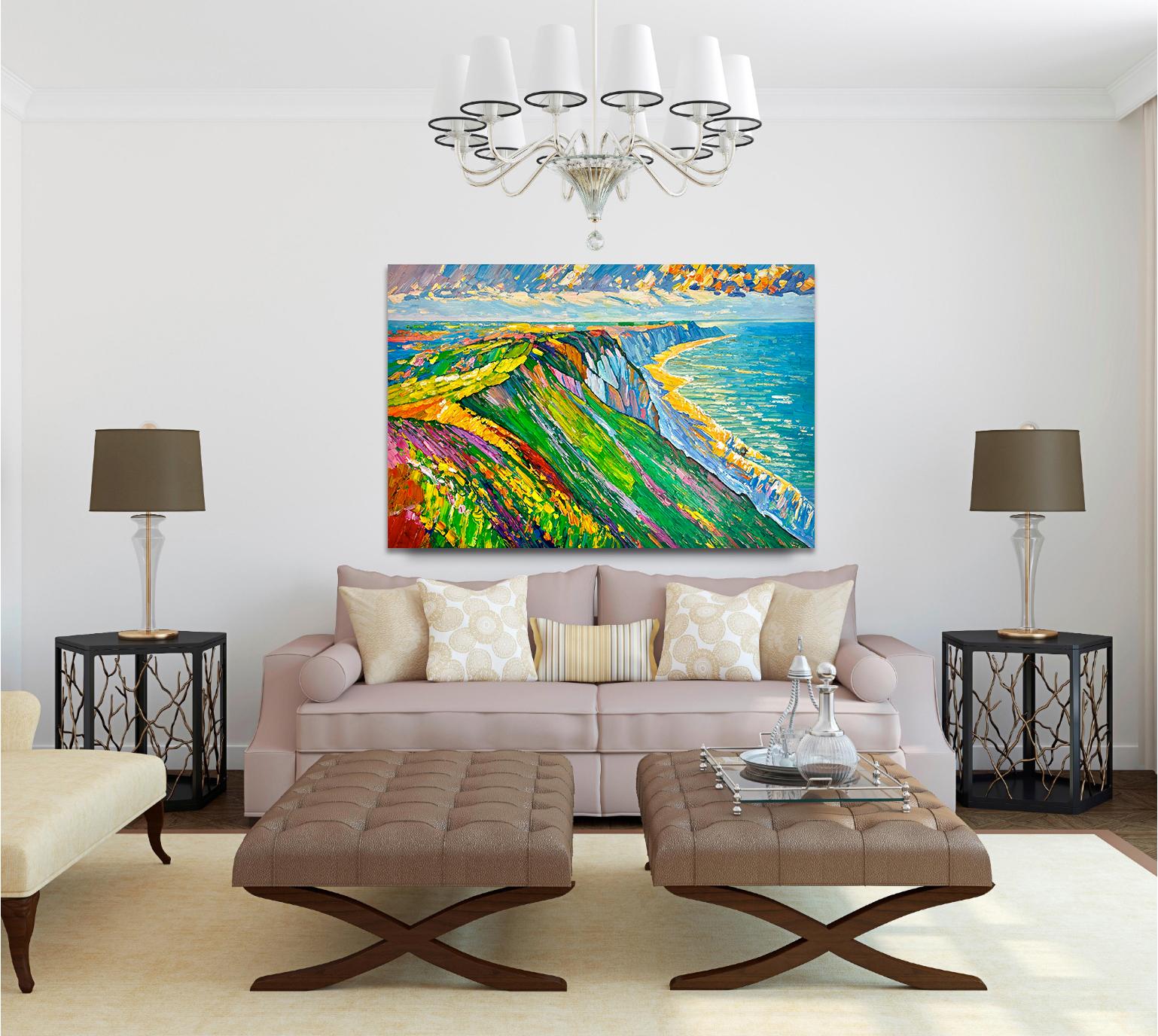 The Ocean's Roar  Katharina Husslein Buntes Impasto-Ölgemälde, Landschaftsgemälde im Angebot 9