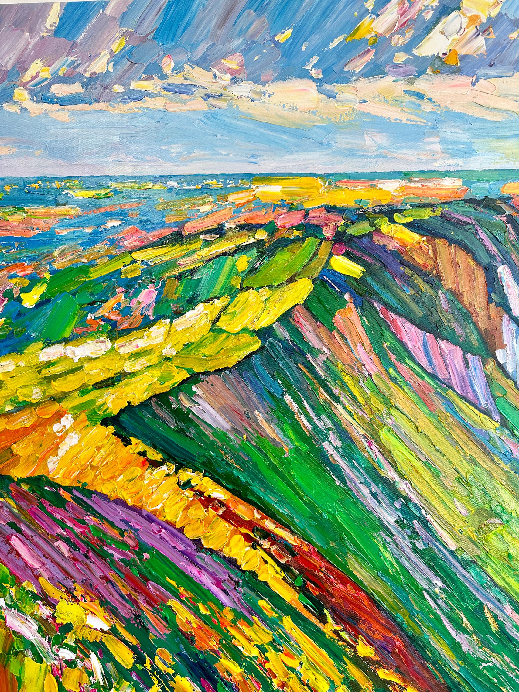 The Ocean's Roar  Katharina Husslein Buntes Impasto-Ölgemälde, Landschaftsgemälde im Angebot 1