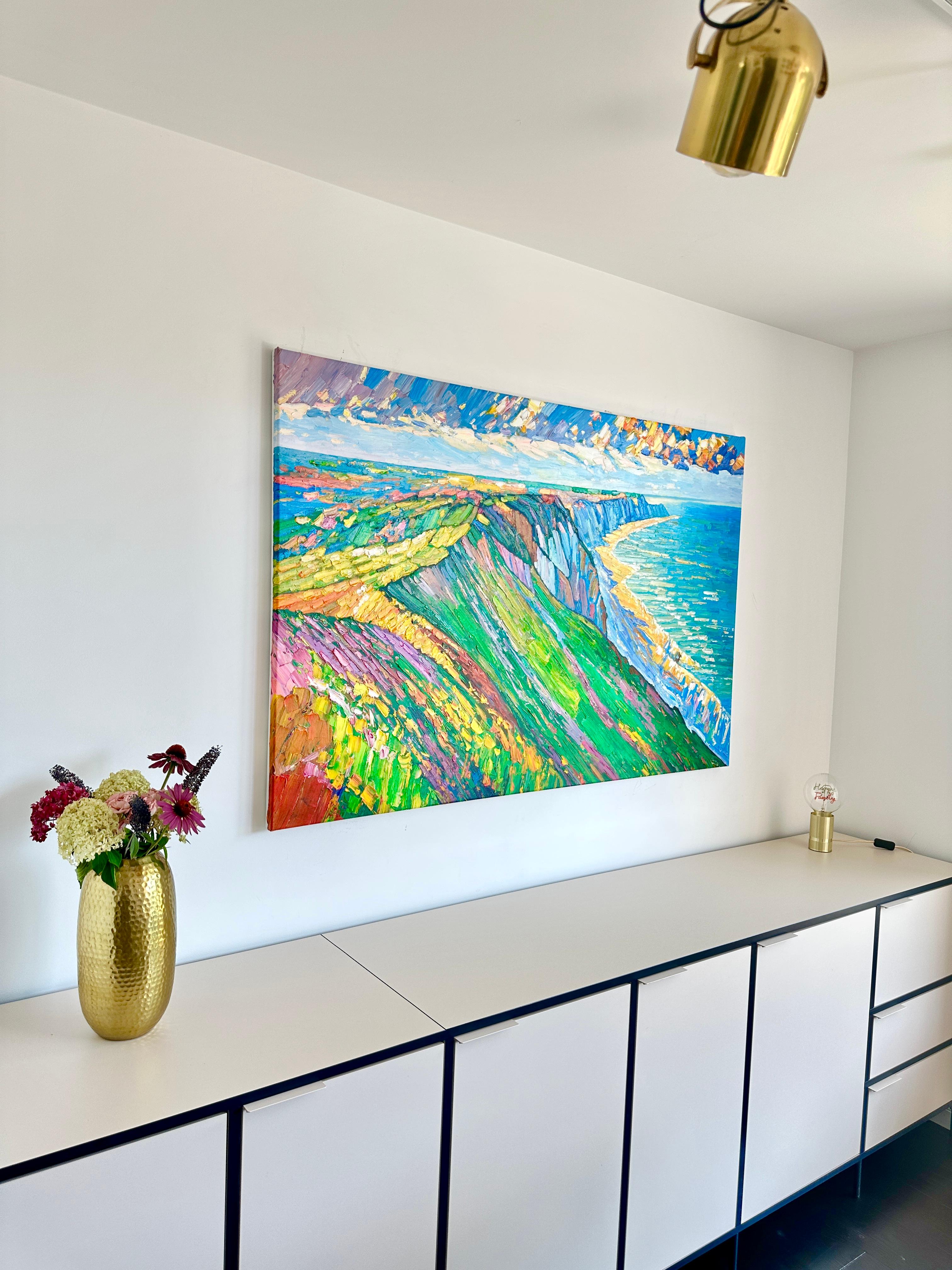 The Ocean's Roar  Katharina Husslein Buntes Impasto-Ölgemälde, Landschaftsgemälde im Angebot 3