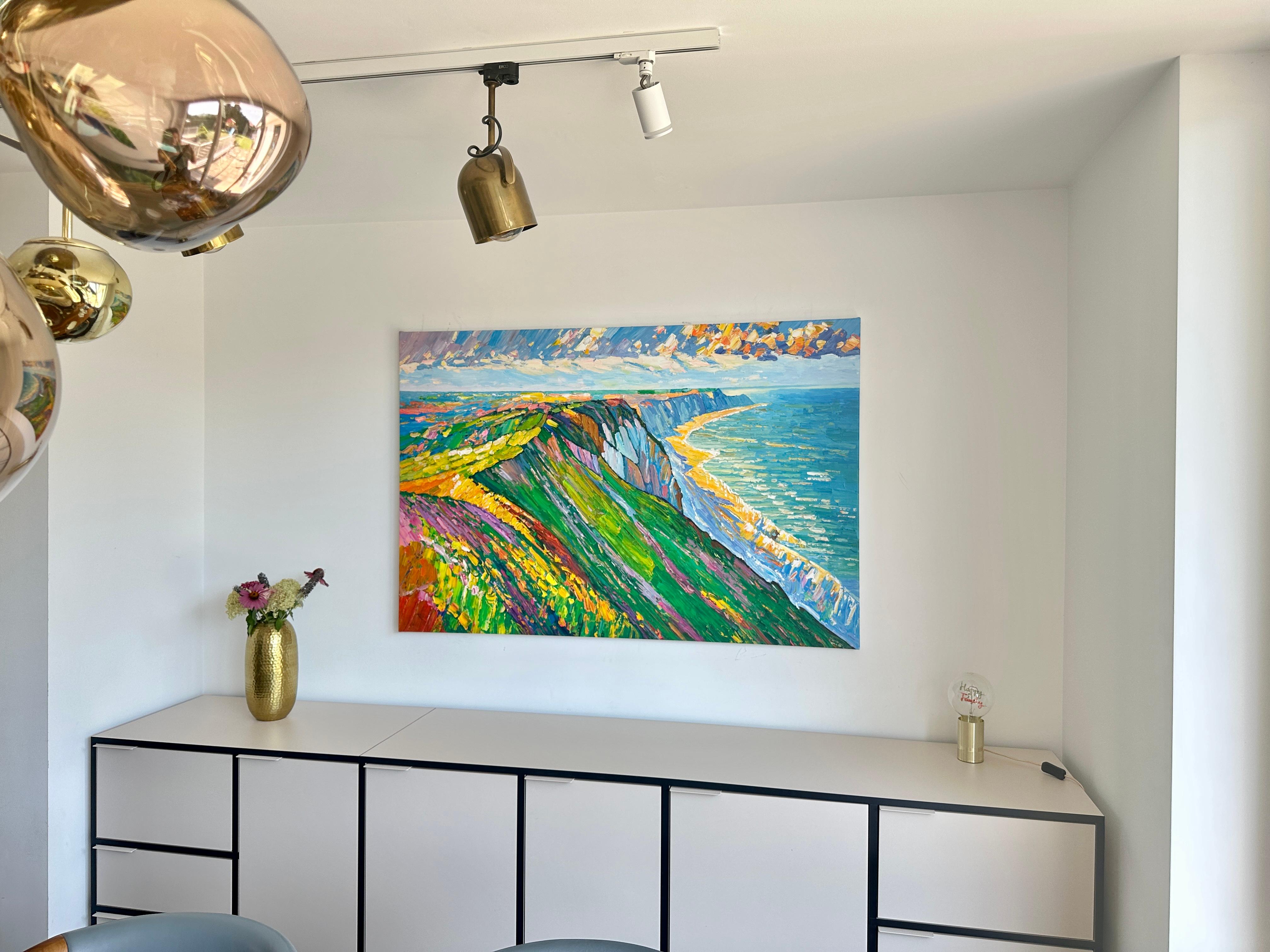 The Ocean's Roar  Katharina Husslein Buntes Impasto-Ölgemälde, Landschaftsgemälde im Angebot 5